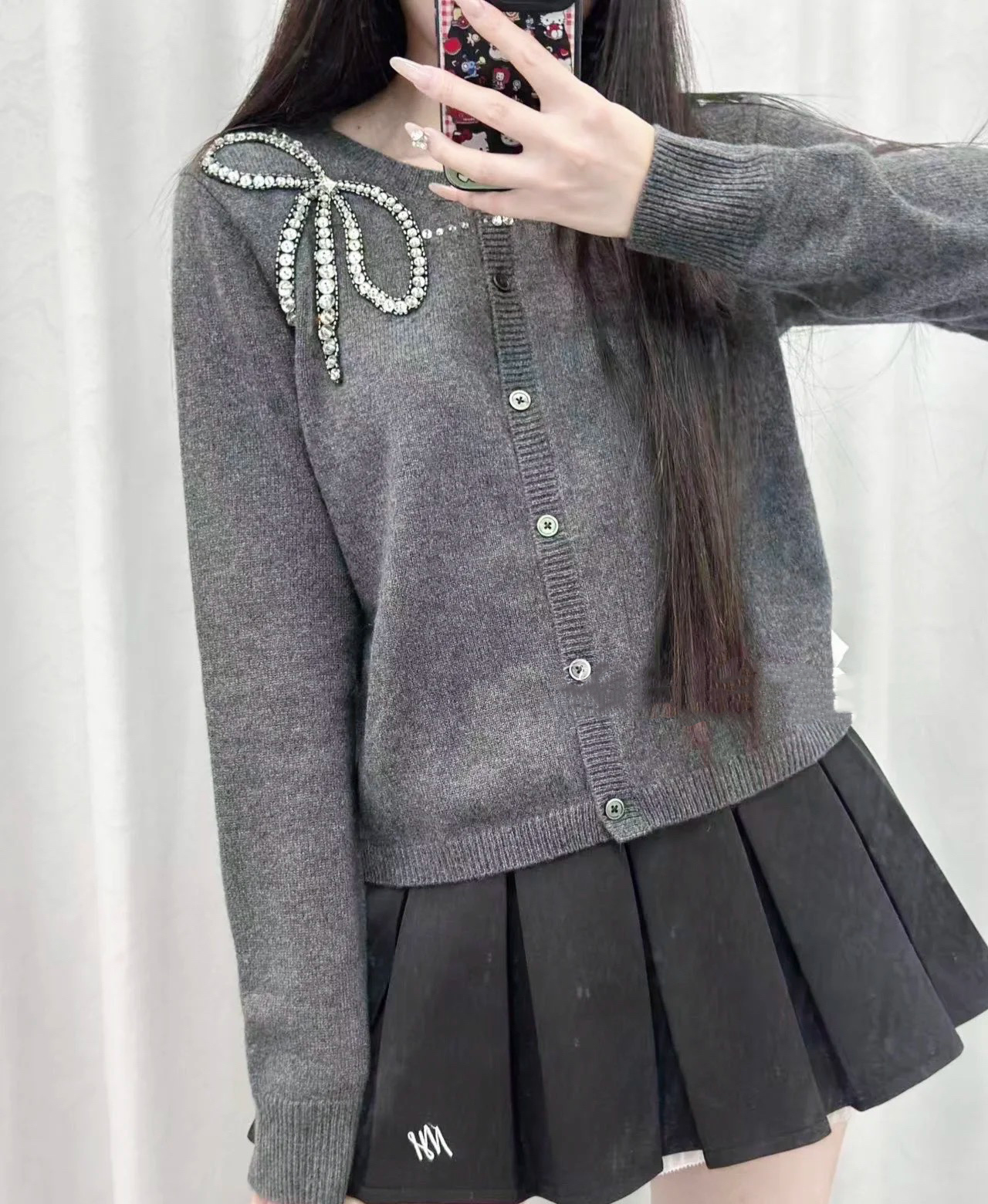 VALENTINO 250 ファッション インサート ブローチ ボーダー レディース グレー ナイロン混紡 24SS | 珪石レース フェイス | 144 - 画像 9