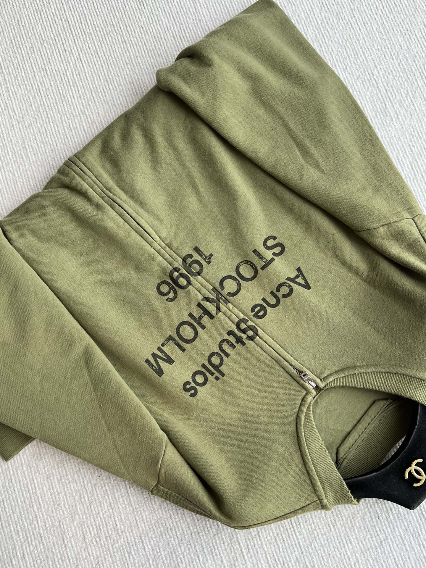 Acne Studios 1996 ロゴ入りジップアップジャケット | グリーン 100%コットン - 画像 5