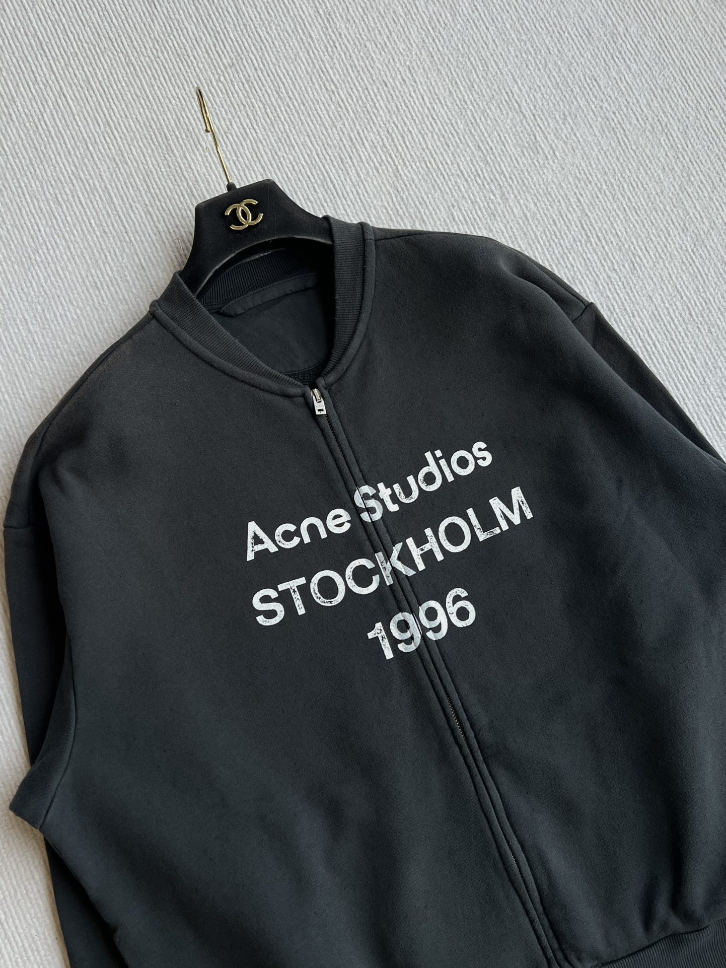 Acne Studios 1996 ロゴ フルジップ ジャケット ブラック グリーン ブルーレイ カラー | 100% コットン - 画像 6