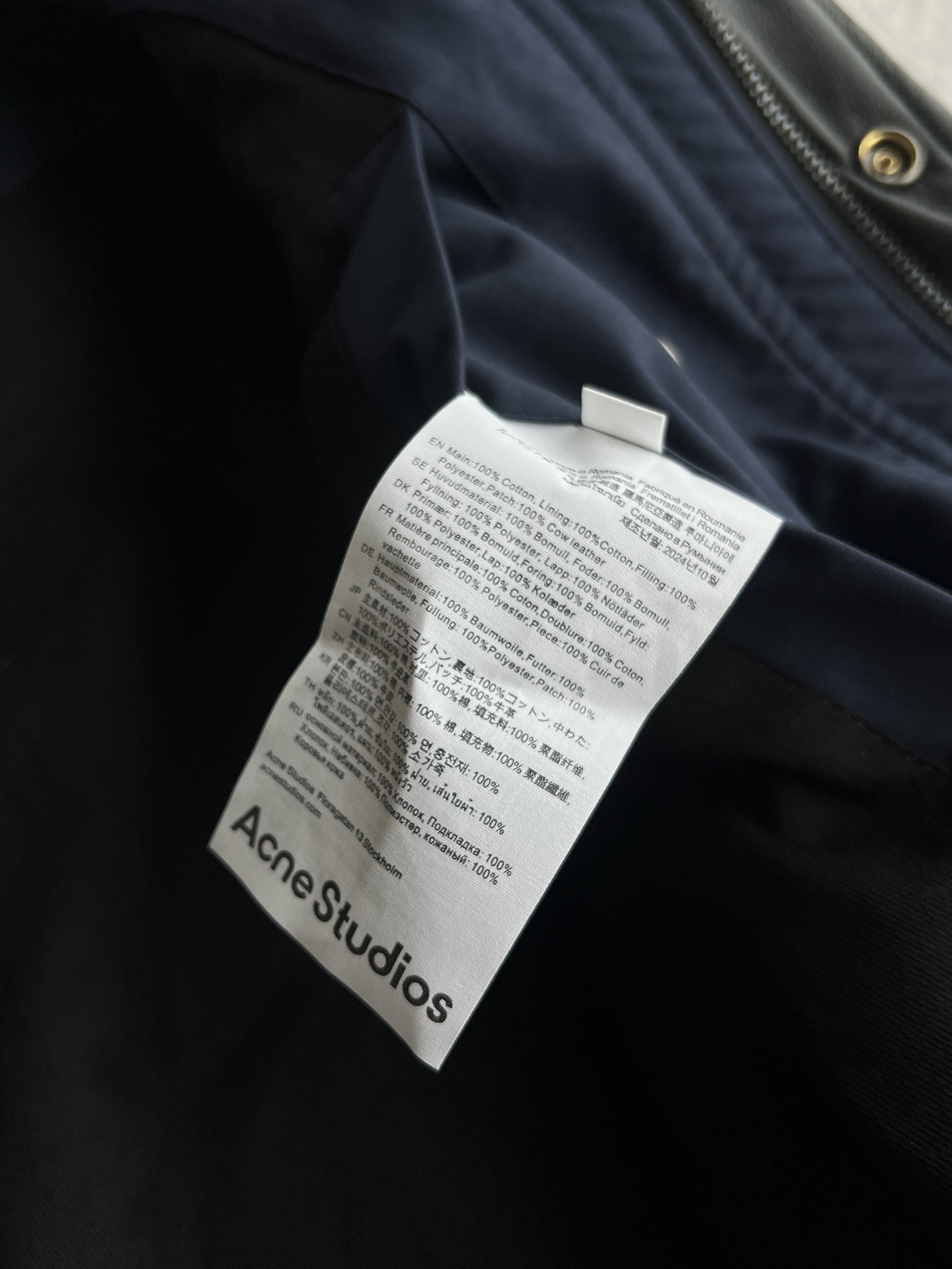 Acne Studios ロゴ入り チェスターコート ファッション ベルト付き 裾引き ブルー - 画像 4