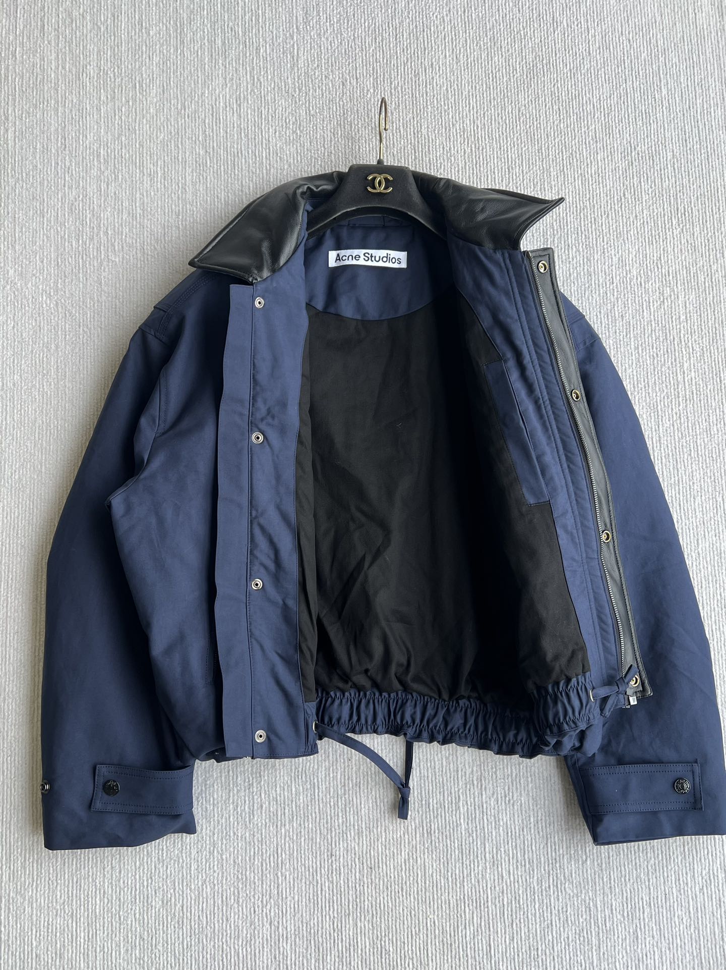 Acne Studios ロゴ入り チェスターコート ファッション ベルト付き 裾引き ブルー - 画像 7