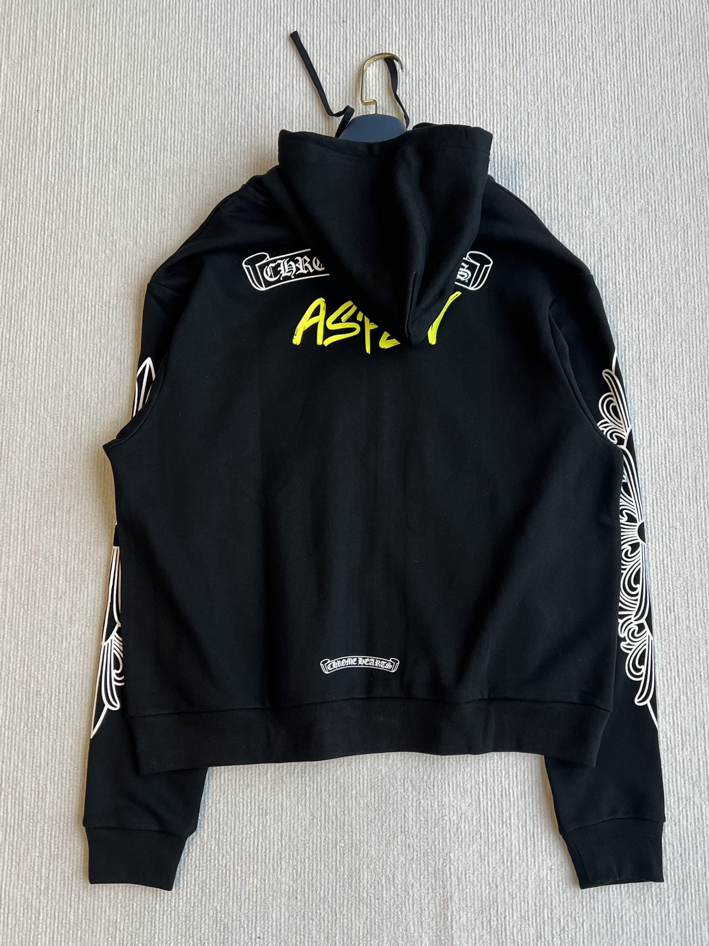 Chrome Hearts 25秋冬 フルジップパーカー 梵文刺繍 ブラック 100%コットン - 画像 3