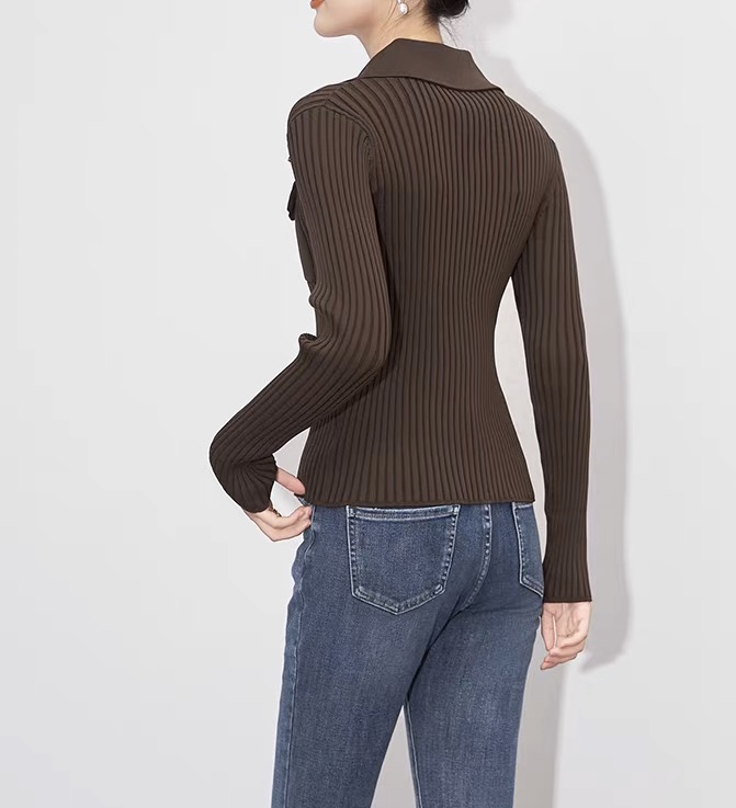 BALMAIN | 300| リブニット メタルジッパー ポケット付き ブラック - 画像 9