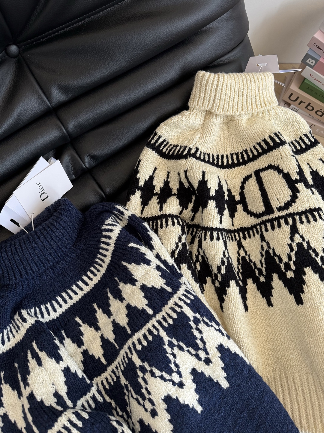 Dior 310 25秋冬 アルパインスキー メンズ ロゴ入り ロングタートルネック 羊毛100% ブルー ベージュ - 画像 2