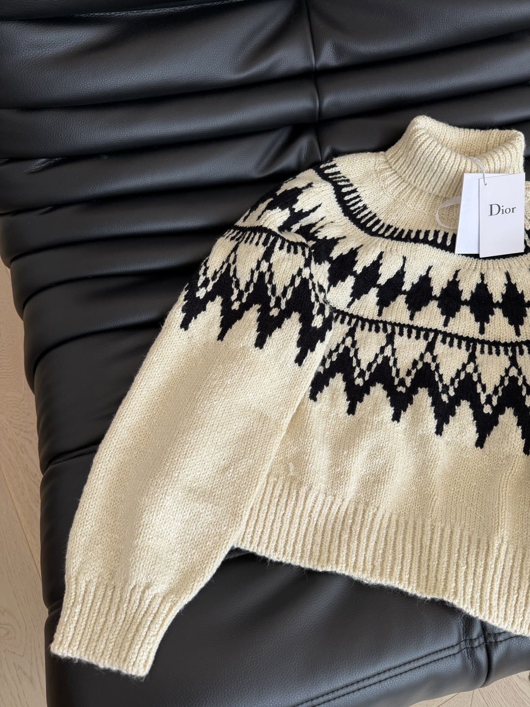 Dior 310 25秋冬 アルパインスキー メンズ ロゴ入り ロングタートルネック 羊毛100% ブルー ベージュ - 画像 4