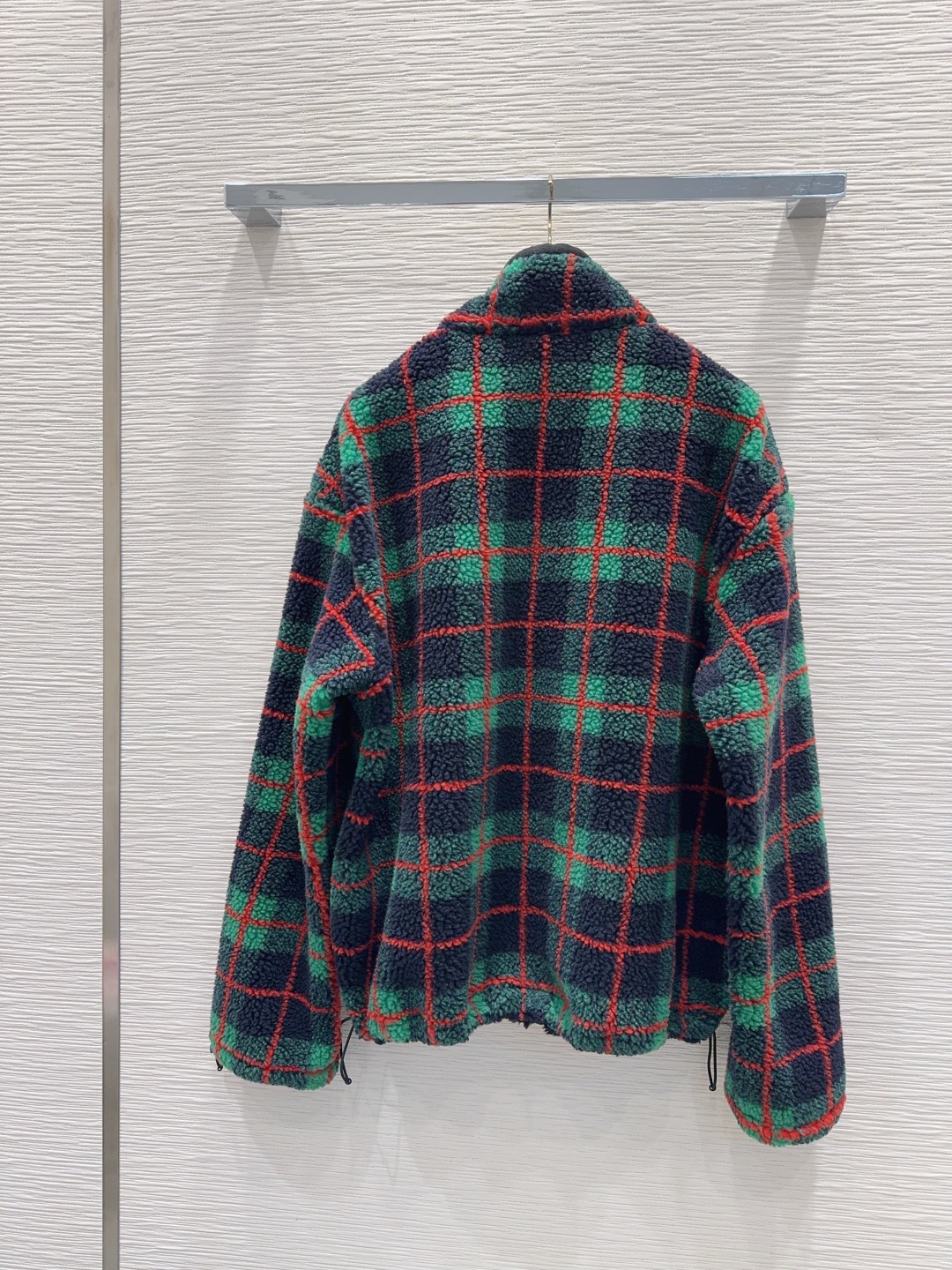 Miu Miu 2025FW フェイクファー フルジップ グレンチェック ブラック/グリーン/レッド - 画像 9