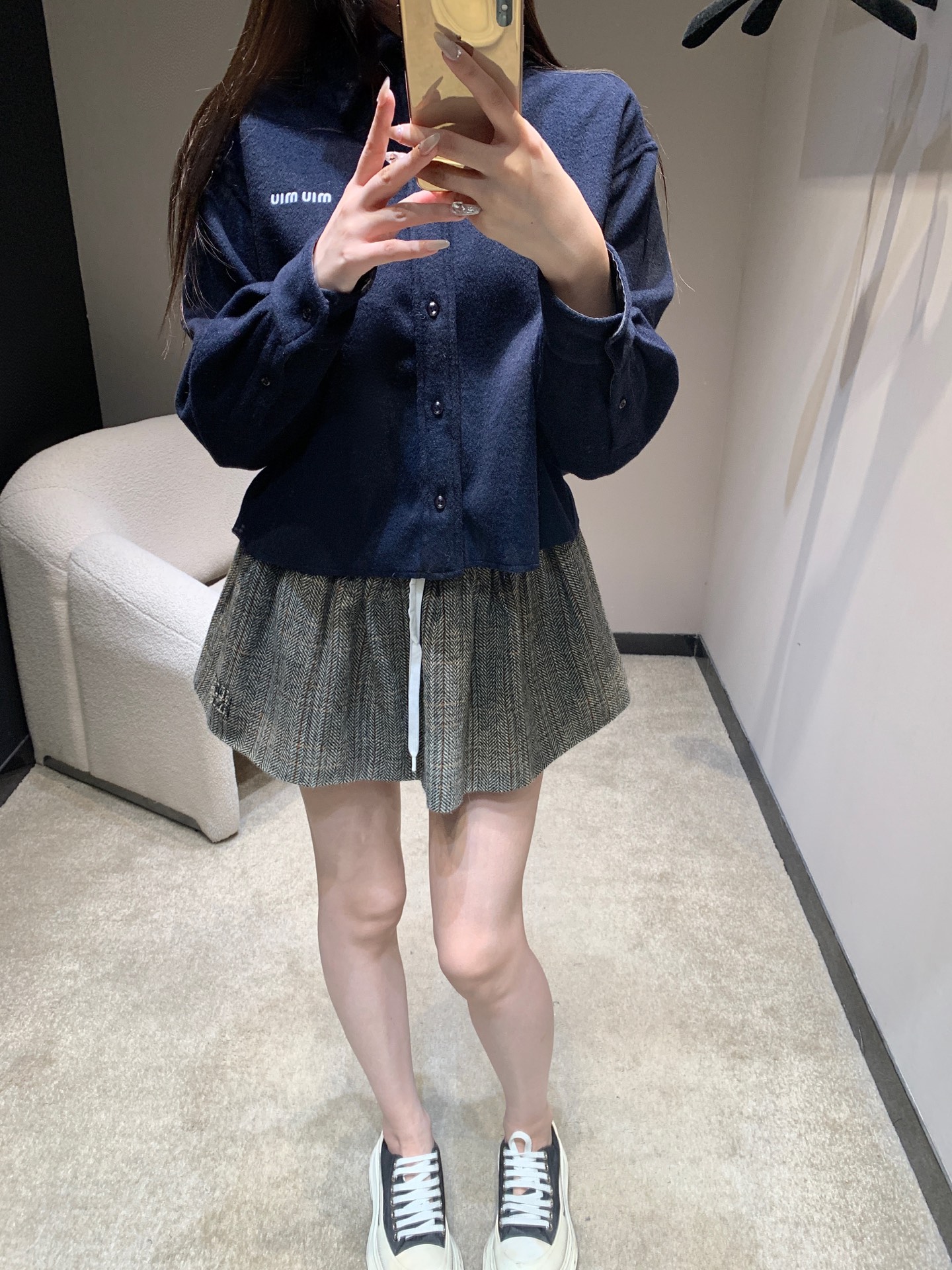 Miu Mi 370 25FW 秋冬 ワンピース ブルゾン 100%ウール 綿毛織り 長袖 ブラック | M L S - 画像 2