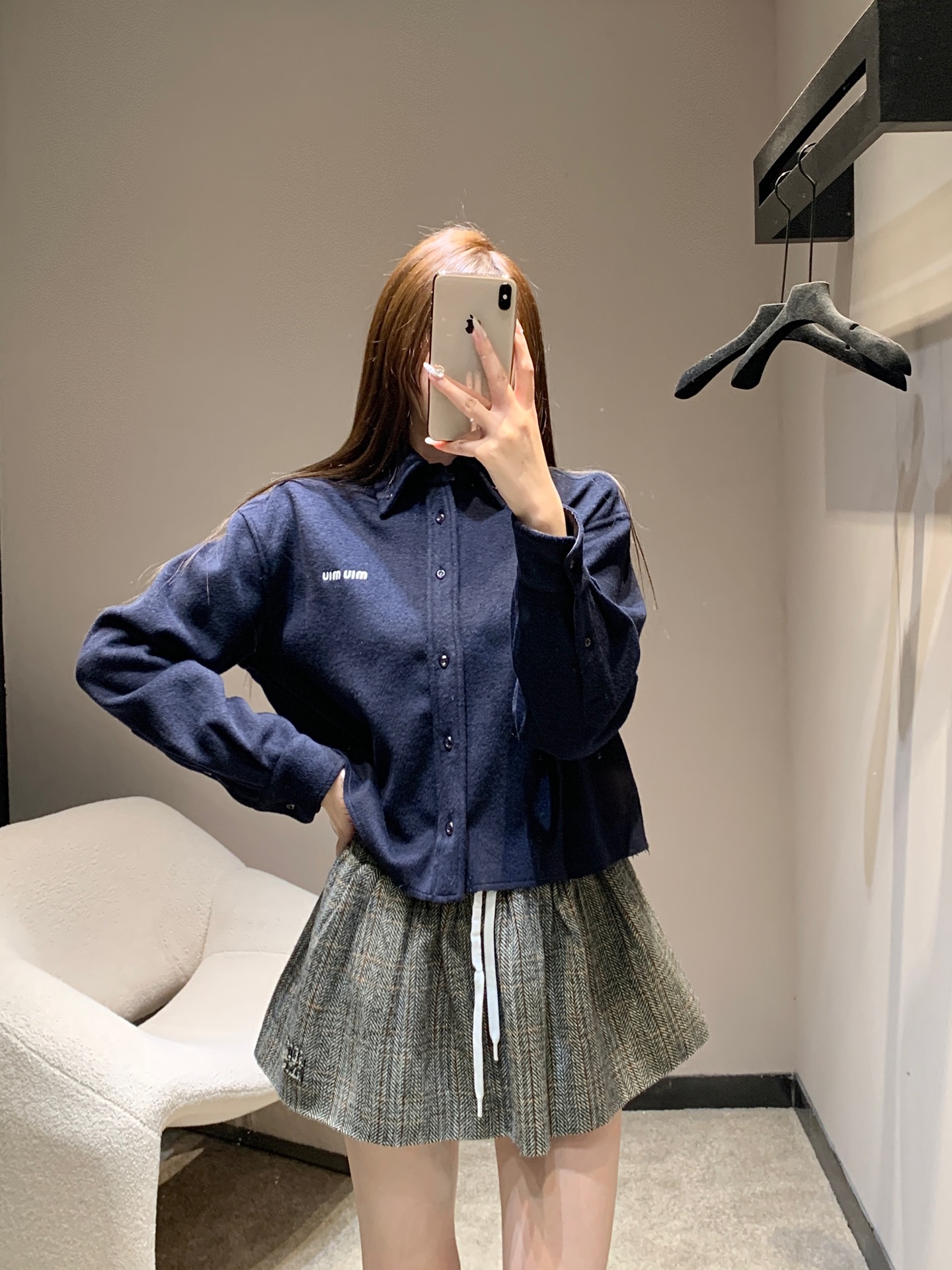 Miu Mi 370 25FW 秋冬 ワンピース ブルゾン 100%ウール 綿毛織り 長袖 ブラック | M L S - 画像 3