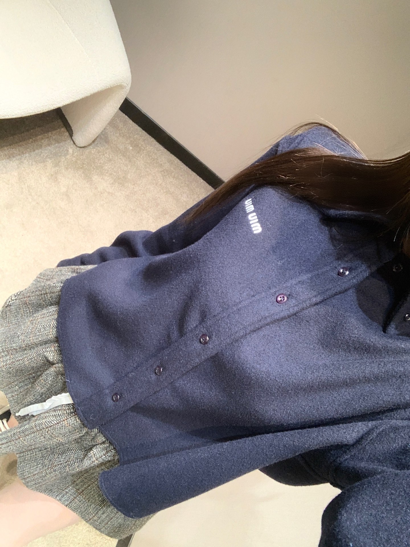 Miu Mi 370 25FW 秋冬 ワンピース ブルゾン 100%ウール 綿毛織り 長袖 ブラック | M L S - 画像 5