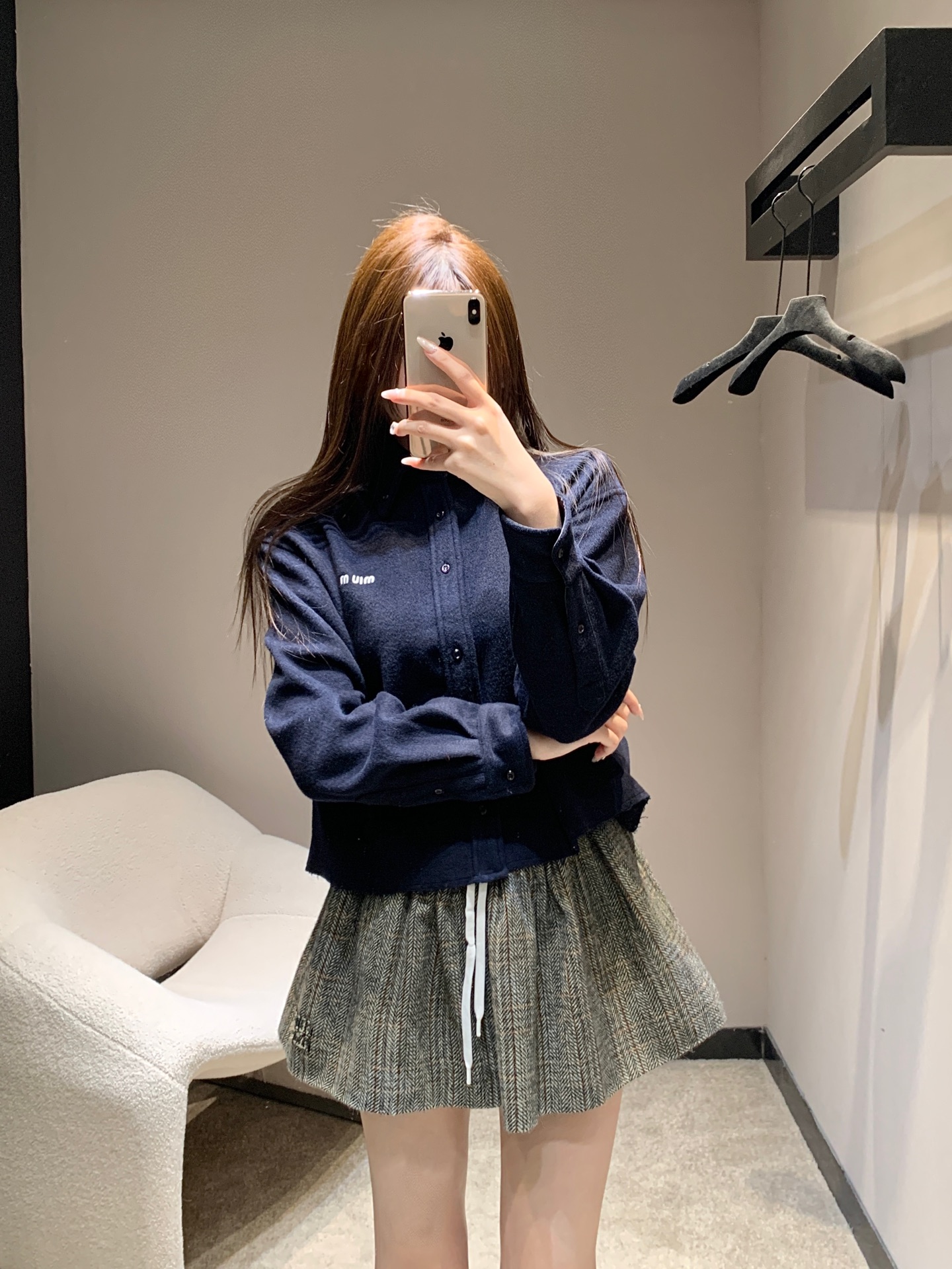 Miu Mi 370 25FW 秋冬 ワンピース ブルゾン 100%ウール 綿毛織り 長袖 ブラック | M L S - 画像 7