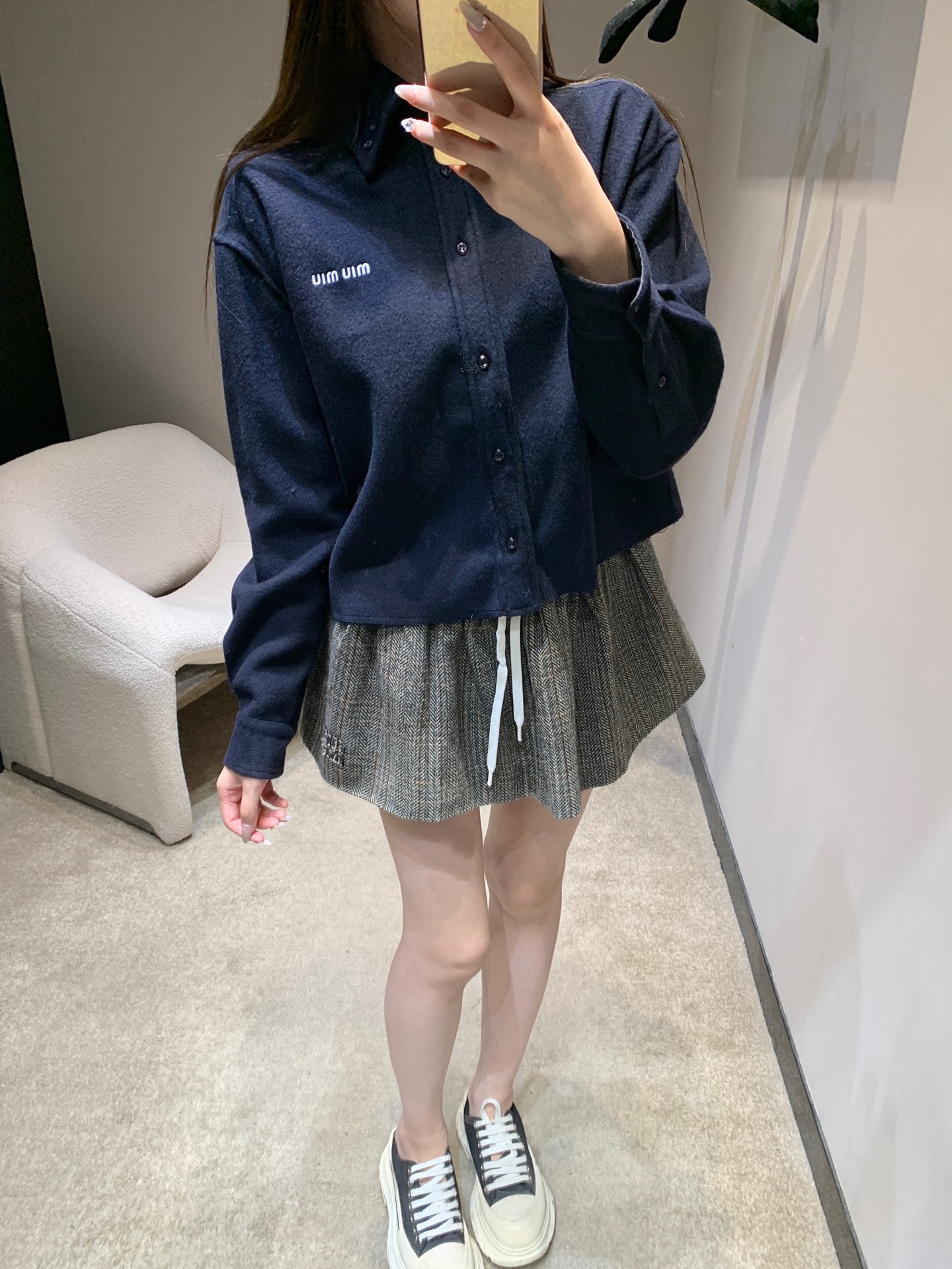 Miu Mi 370 25FW 秋冬 ワンピース ブルゾン 100%ウール 綿毛織り 長袖 ブラック | M L S - 画像 8