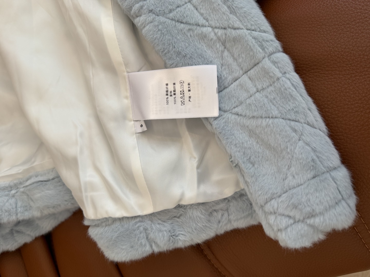 390 Dio25 秋冬 ディオール風 ライン カラー付き ファイバー素材 ライトブルー - 画像 8