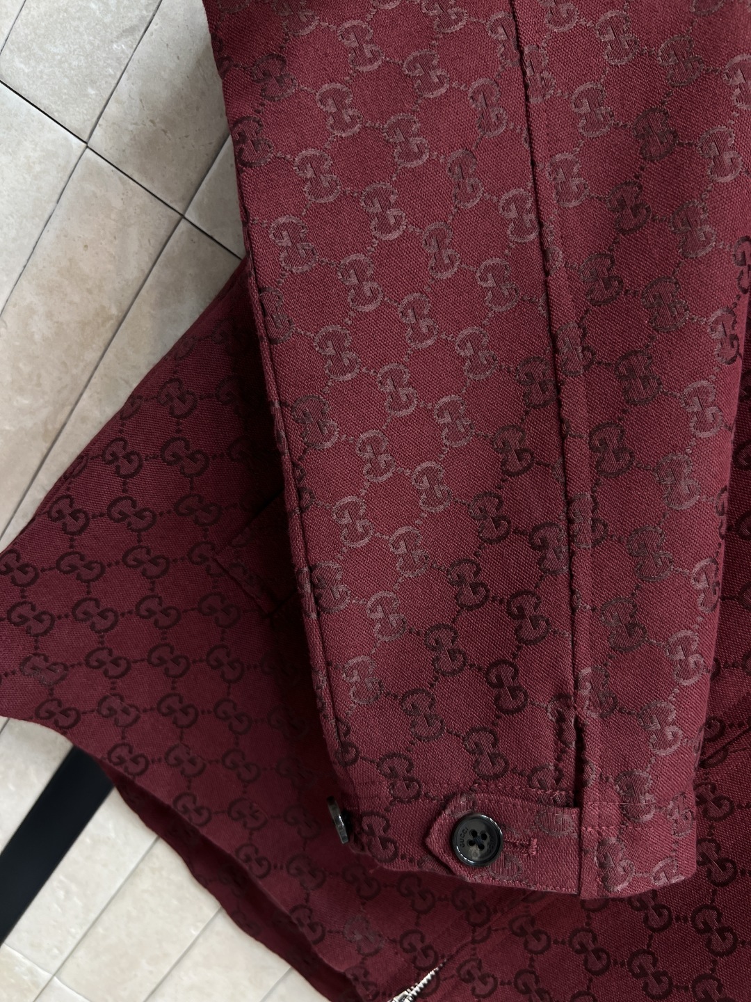 GUCCI 390 グラフィックロゴ ファブリック グラフィック グラフィック レッド インナーレザー ジャケット - 画像 5