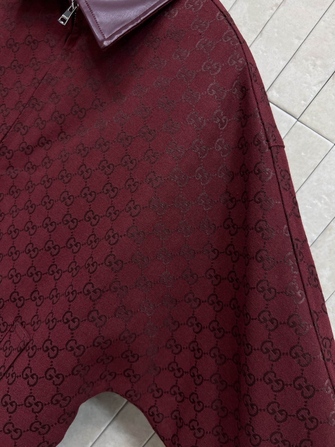 GUCCI 390 グラフィックロゴ ファブリック グラフィック グラフィック レッド インナーレザー ジャケット - 画像 6