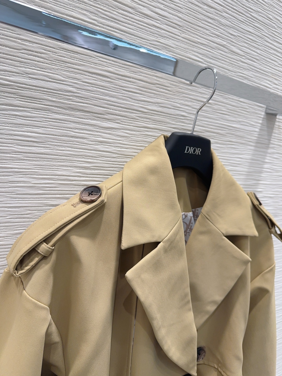 Dior 410 2025FW リバーシブル ベルト付 レディース 風衣 カーキ 100%ポリエステル - 画像 3