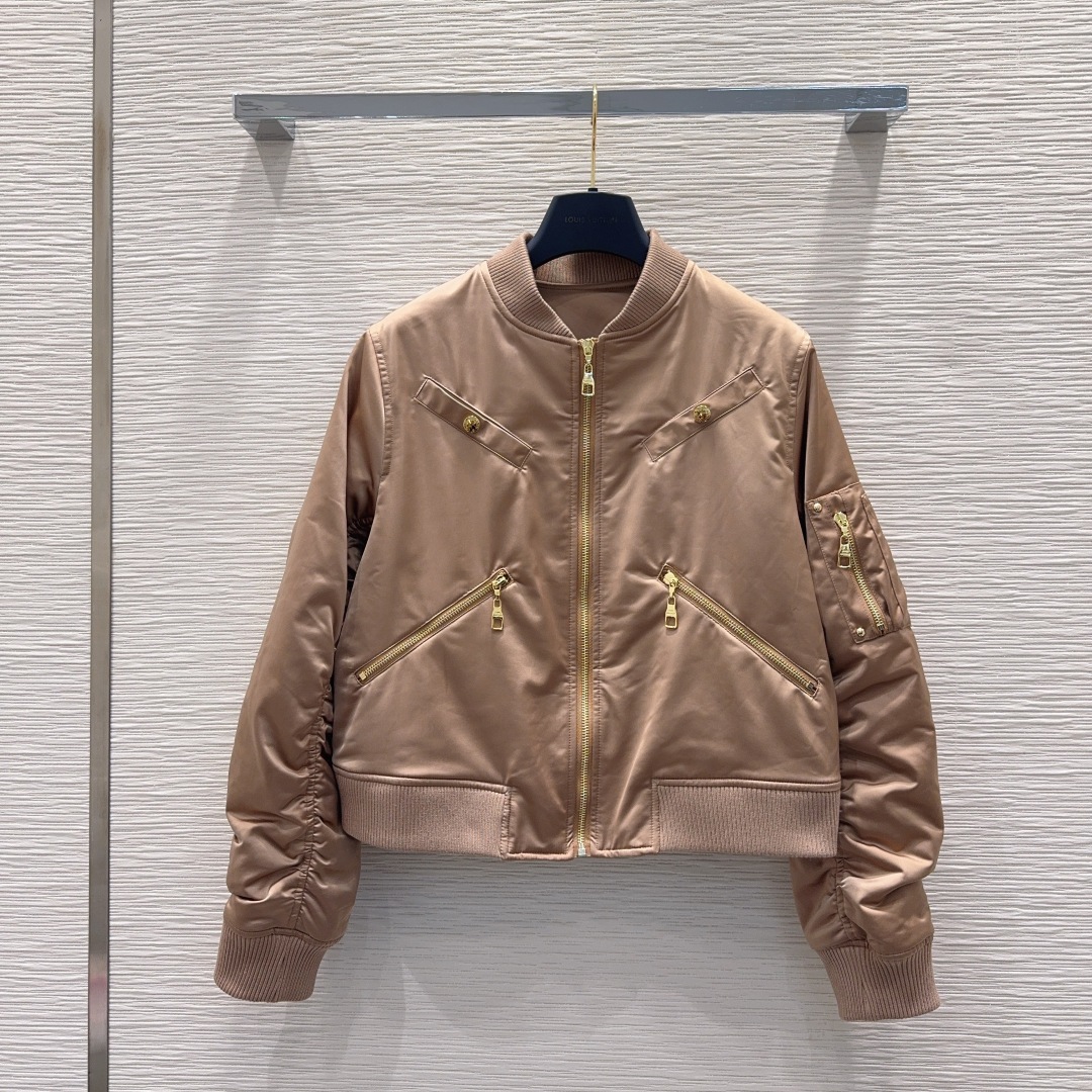 ルイ・ヴィトン 410 バイカージャケット ファスナーポケット ブラウン - 画像 1