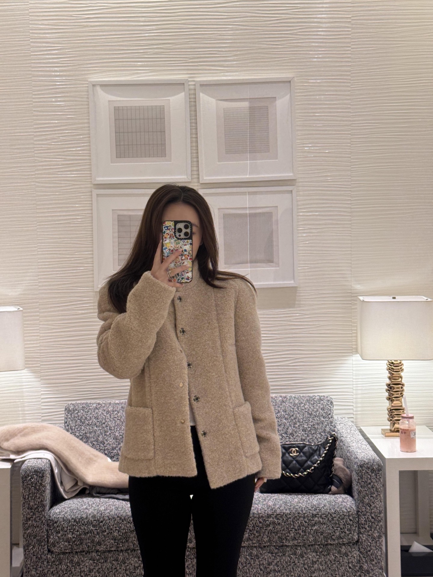 440 Chael 25N 高密度摇粒毛绒外套 | ベージュ - 画像 5