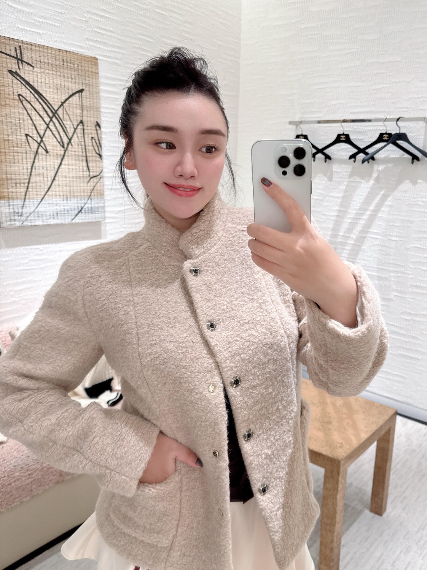 440 Chael 25N 高密度摇粒毛绒外套 | ベージュ - 画像 6