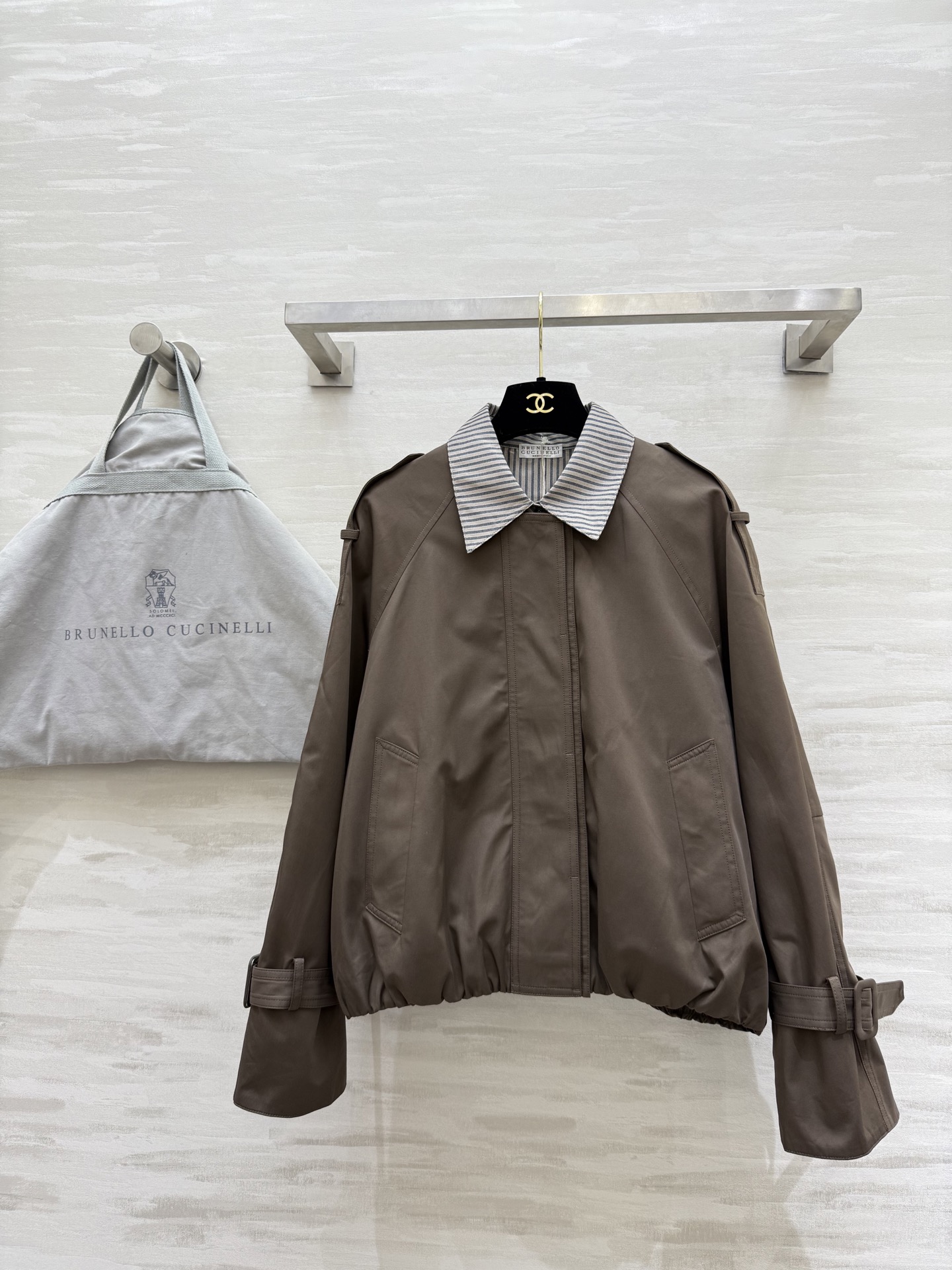 Brunello Cucinelli 440 フォールウィンターニューアイテム 假两件 ローファイブスタイル タン (SMLXL) - 画像 1