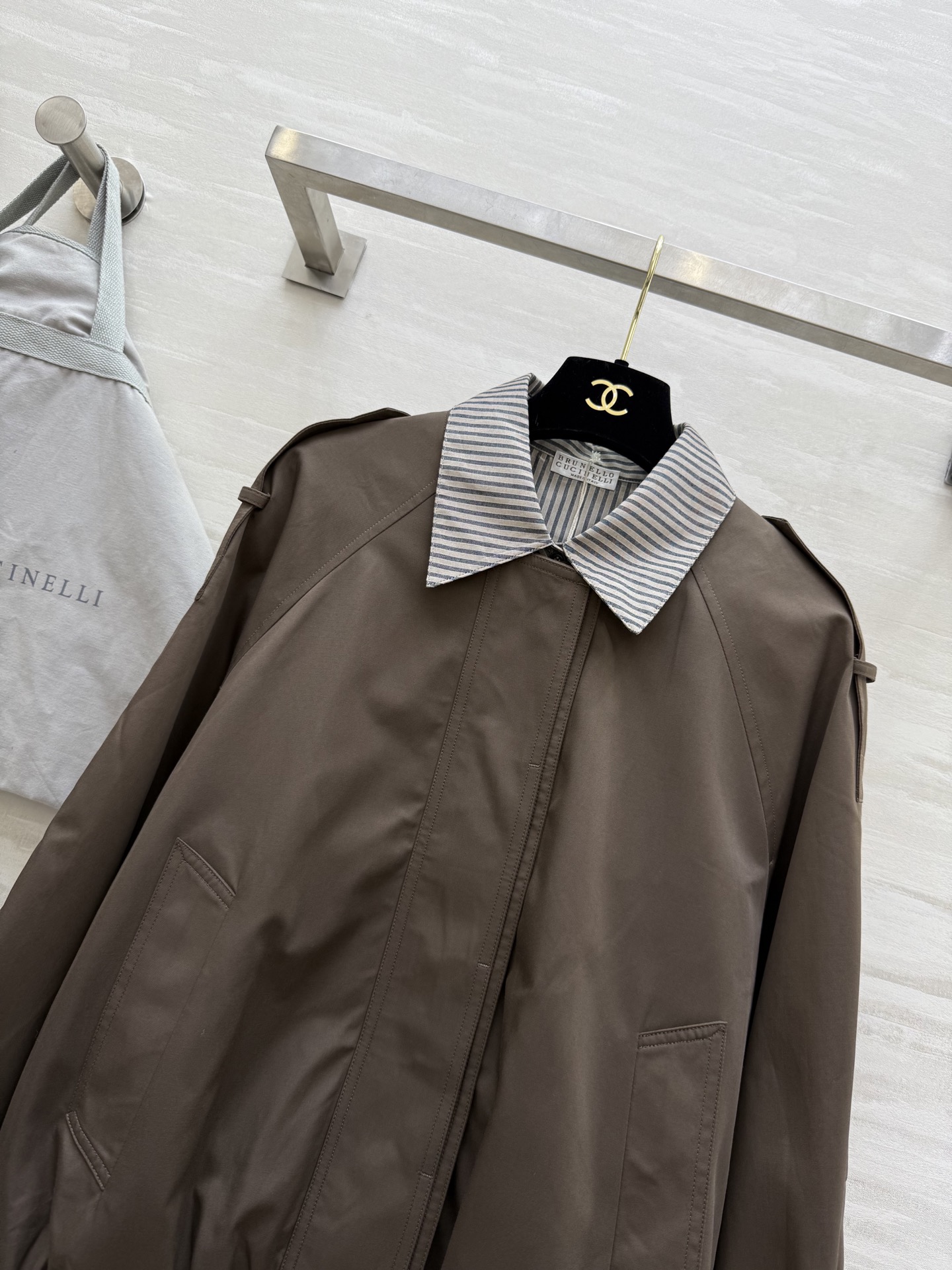 Brunello Cucinelli 440 フォールウィンターニューアイテム 假两件 ローファイブスタイル タン (SMLXL) - 画像 2