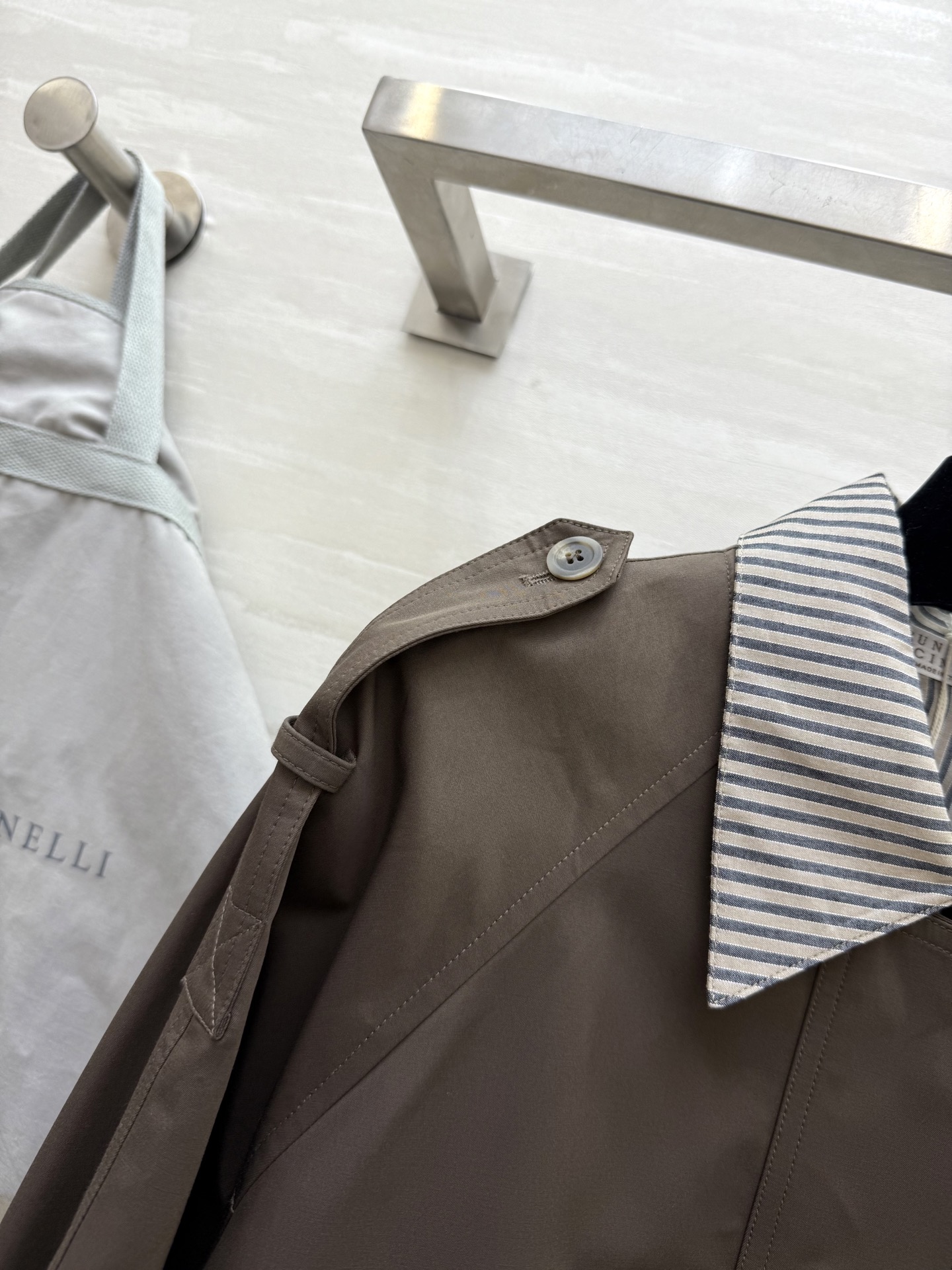 Brunello Cucinelli 440 フォールウィンターニューアイテム 假两件 ローファイブスタイル タン (SMLXL) - 画像 5