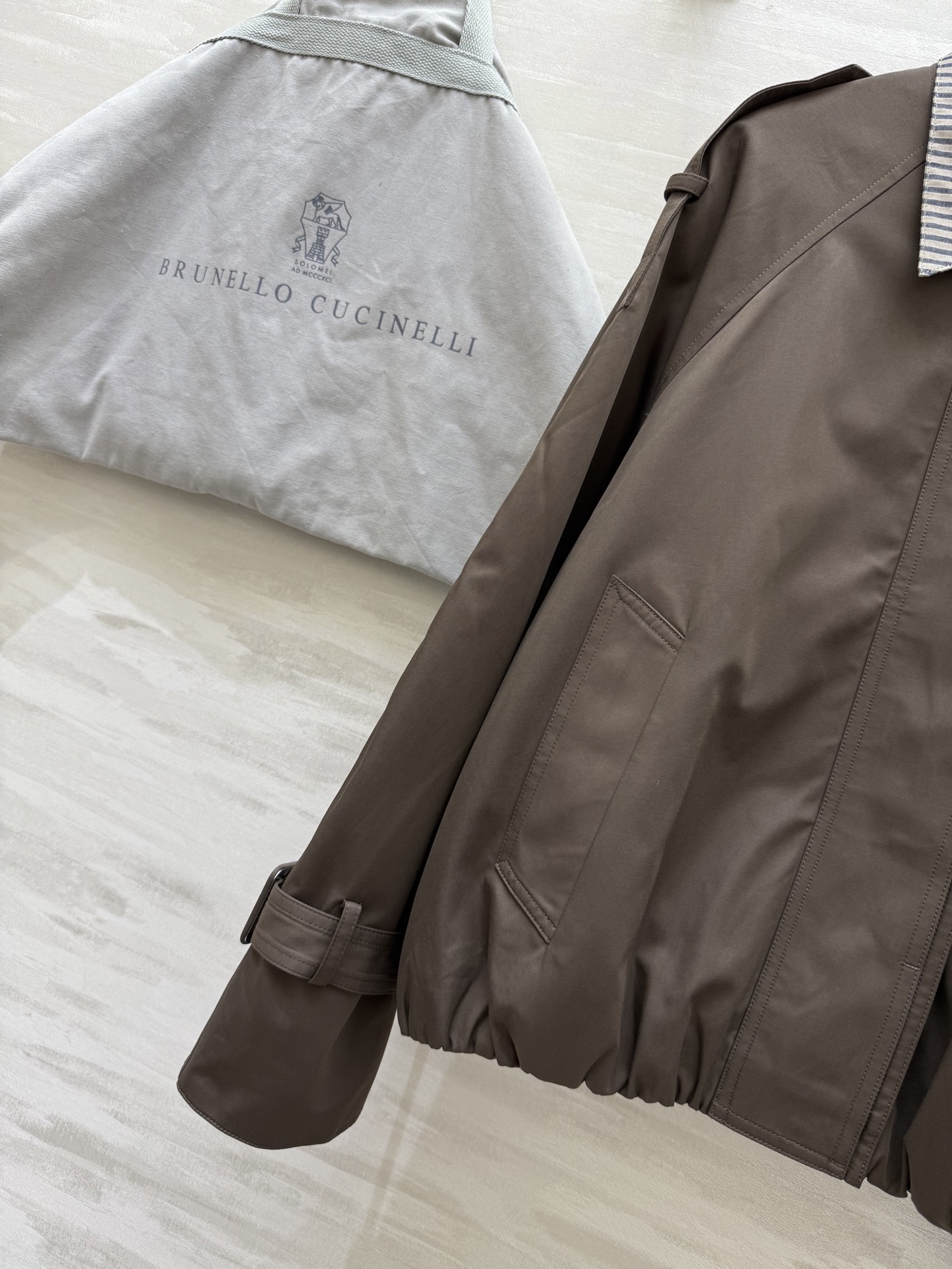 Brunello Cucinelli 440 フォールウィンターニューアイテム 假两件 ローファイブスタイル タン (SMLXL) - 画像 9