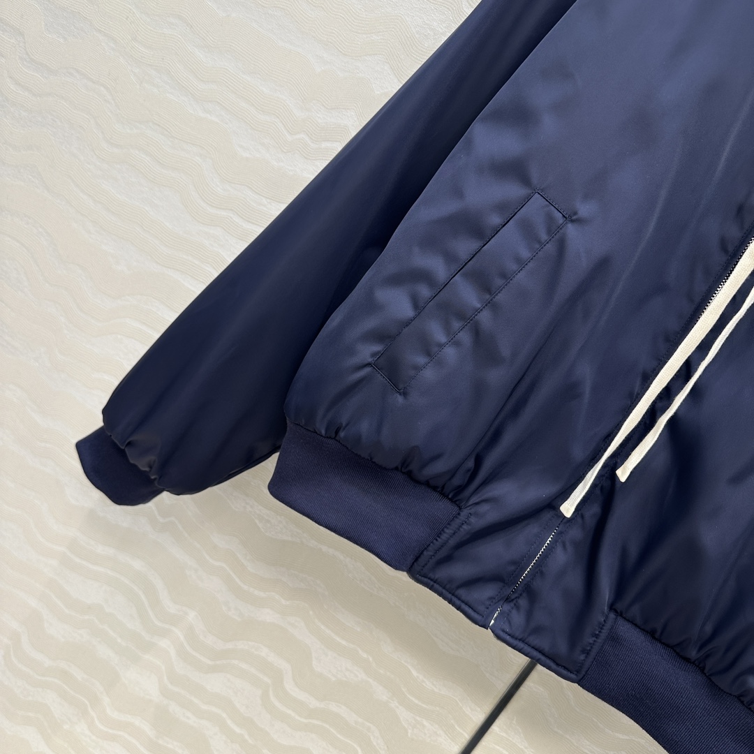 miu miu 440 ダブルフェイスジャケット 保温 防風 ブルーブラック - 画像 6