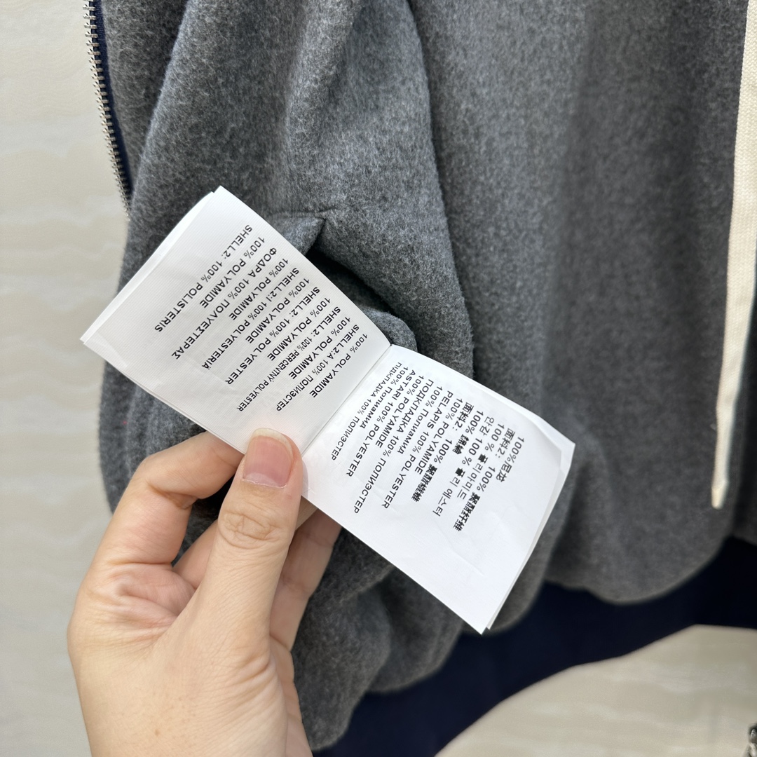 miu miu 440 ダブルフェイスジャケット 保温 防風 ブルーブラック - 画像 8