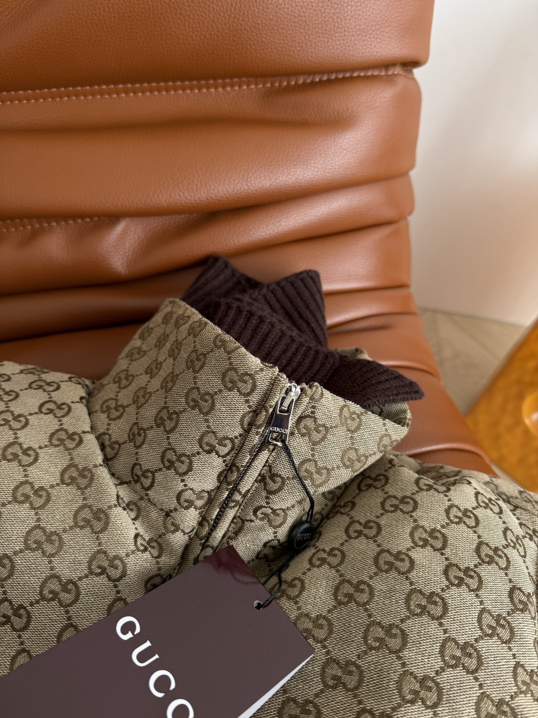 GUCCI 460 25 クラシック老花 マフラーファッション フリース ブラウン ワンカラー 3サイズ対応 | ベスト - 画像 8