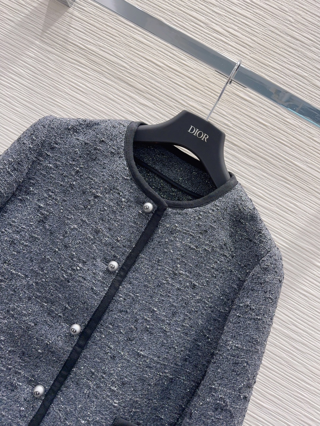 DIOR 460 ロングジャケット 定番ブラック シルク混 綿100% メンズ 2025FW - 画像 2