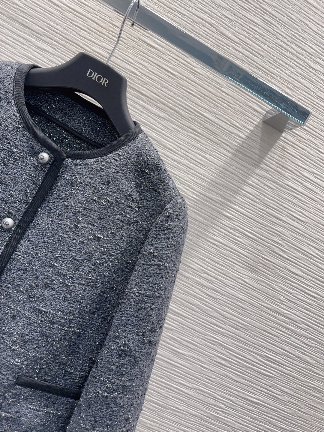 DIOR 460 ロングジャケット 定番ブラック シルク混 綿100% メンズ 2025FW - 画像 4