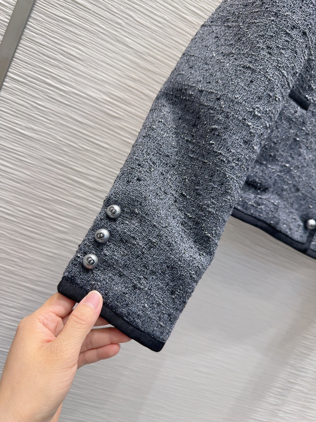 DIOR 460 ロングジャケット 定番ブラック シルク混 綿100% メンズ 2025FW - 画像 6