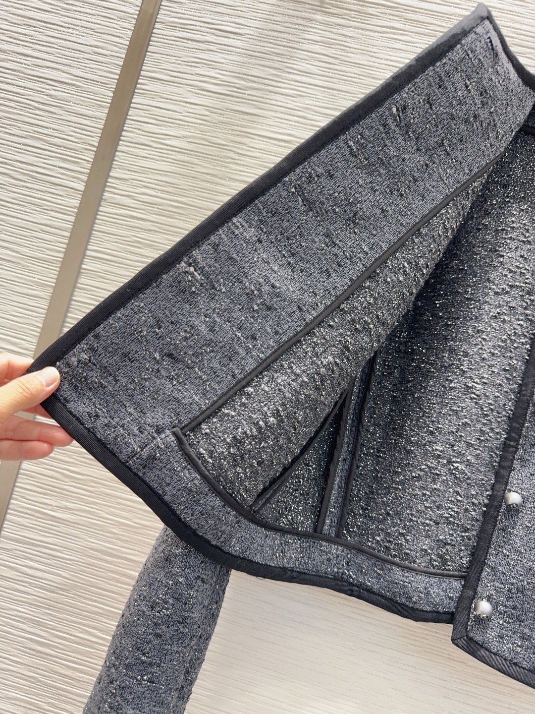 DIOR 460 ロングジャケット 定番ブラック シルク混 綿100% メンズ 2025FW - 画像 8