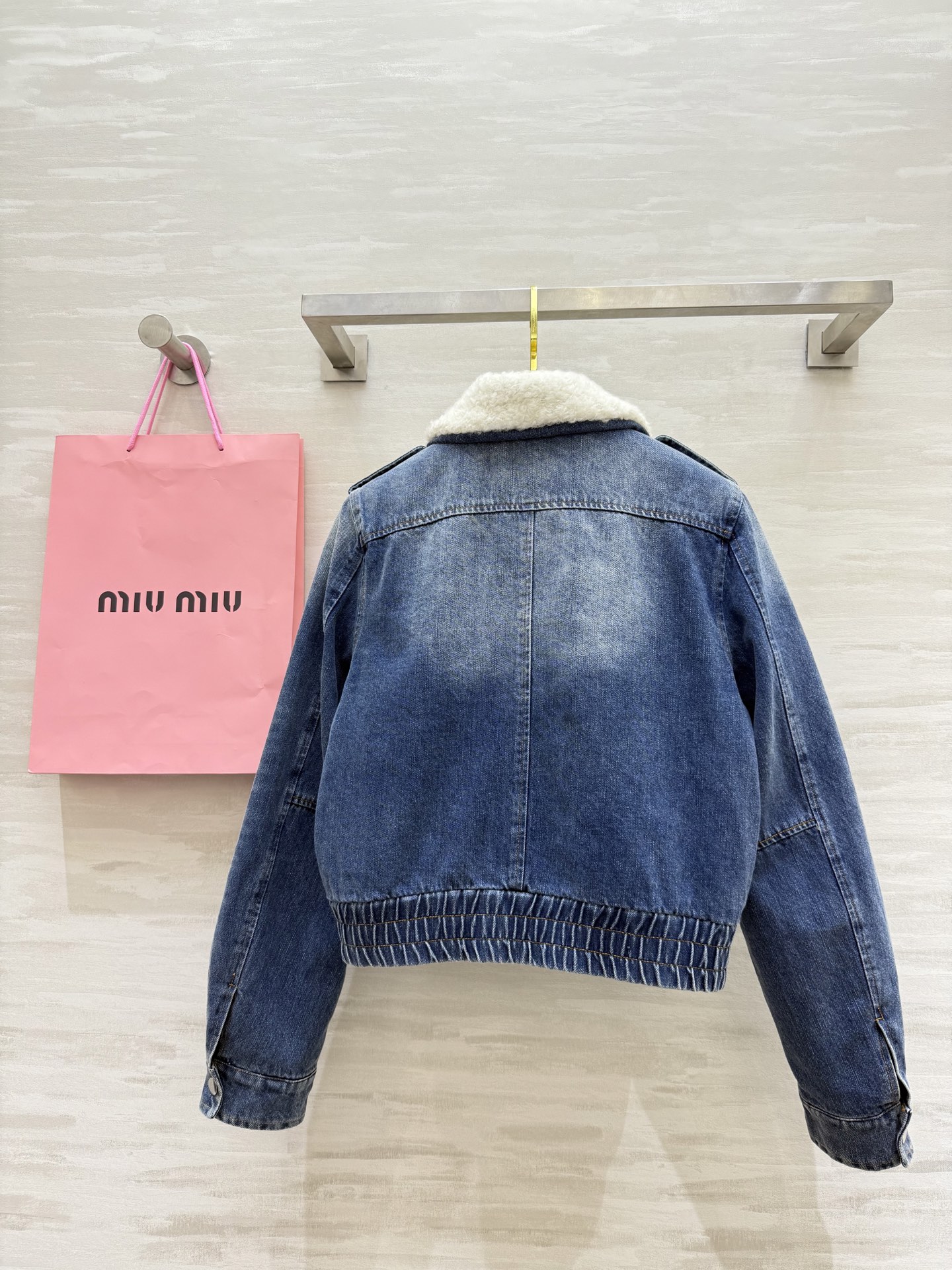 Miumi2 460 秋冬 牛仔ジャケット 羊毛ライニング 袖口リブ | ブルー - 画像 8
