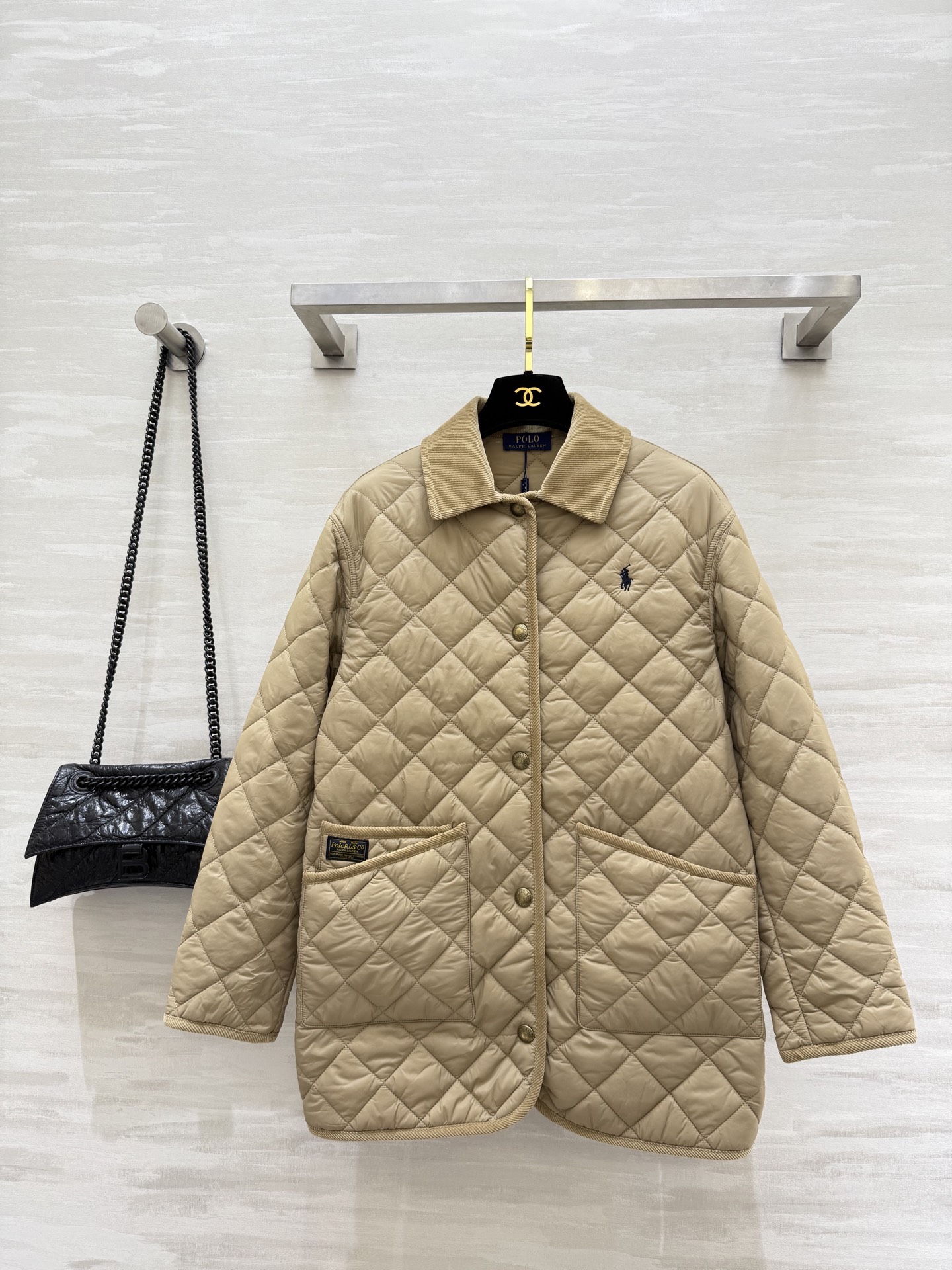 POLO RALPH LAUREN 470 ダウンジャケット ライトウェイト コットン カーキ - 画像 1