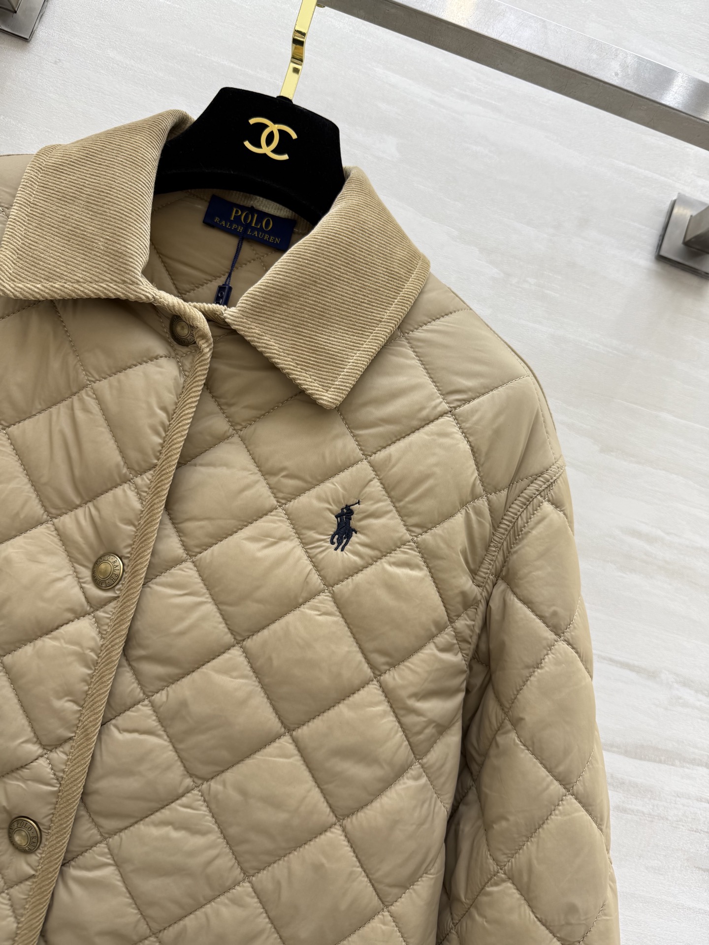 POLO RALPH LAUREN 470 ダウンジャケット ライトウェイト コットン カーキ - 画像 2