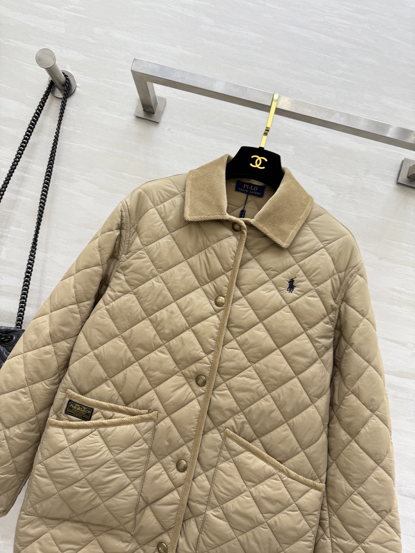 POLO RALPH LAUREN 470 ダウンジャケット ライトウェイト コットン カーキ - 画像 4