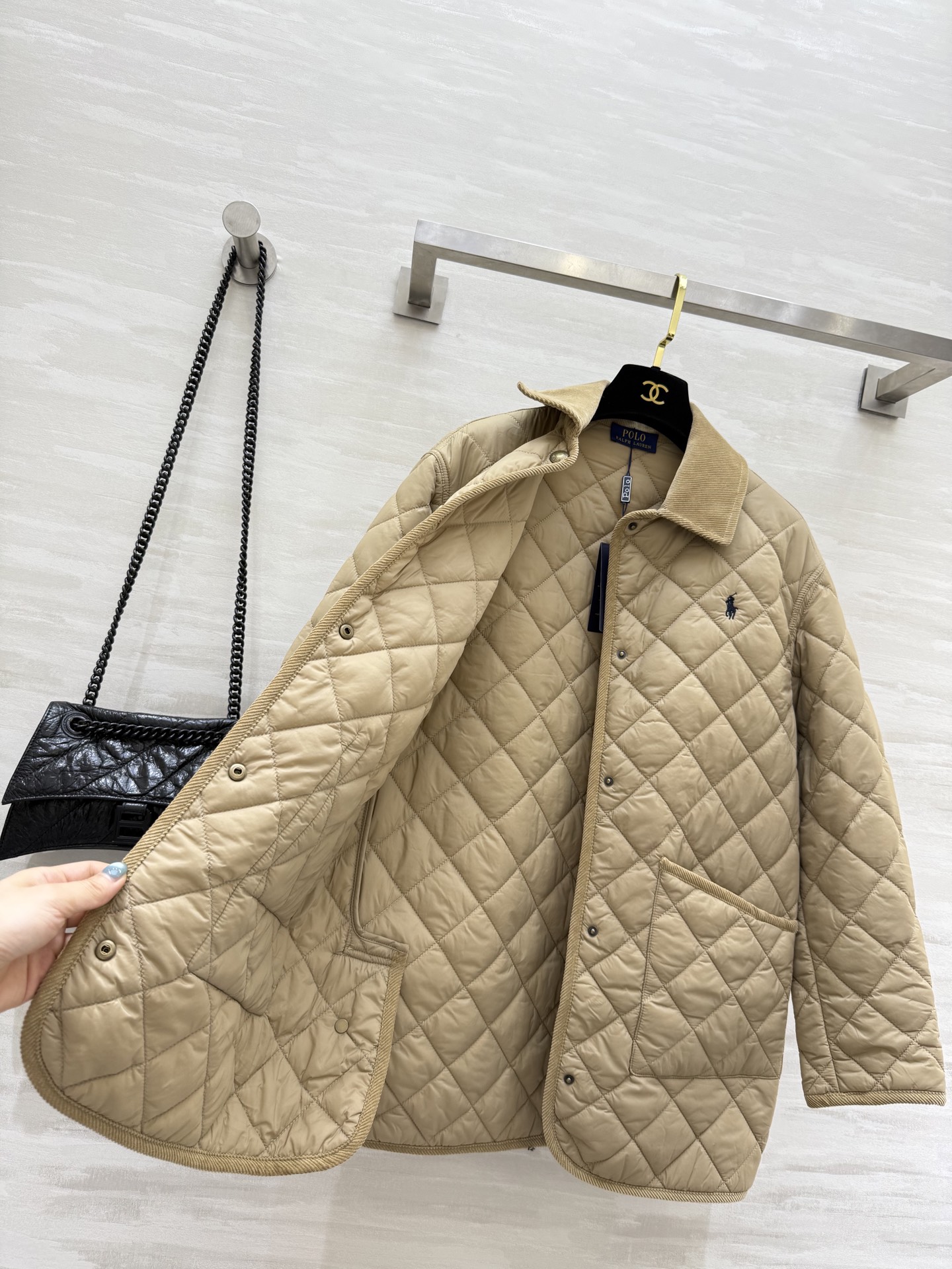 POLO RALPH LAUREN 470 ダウンジャケット ライトウェイト コットン カーキ - 画像 7