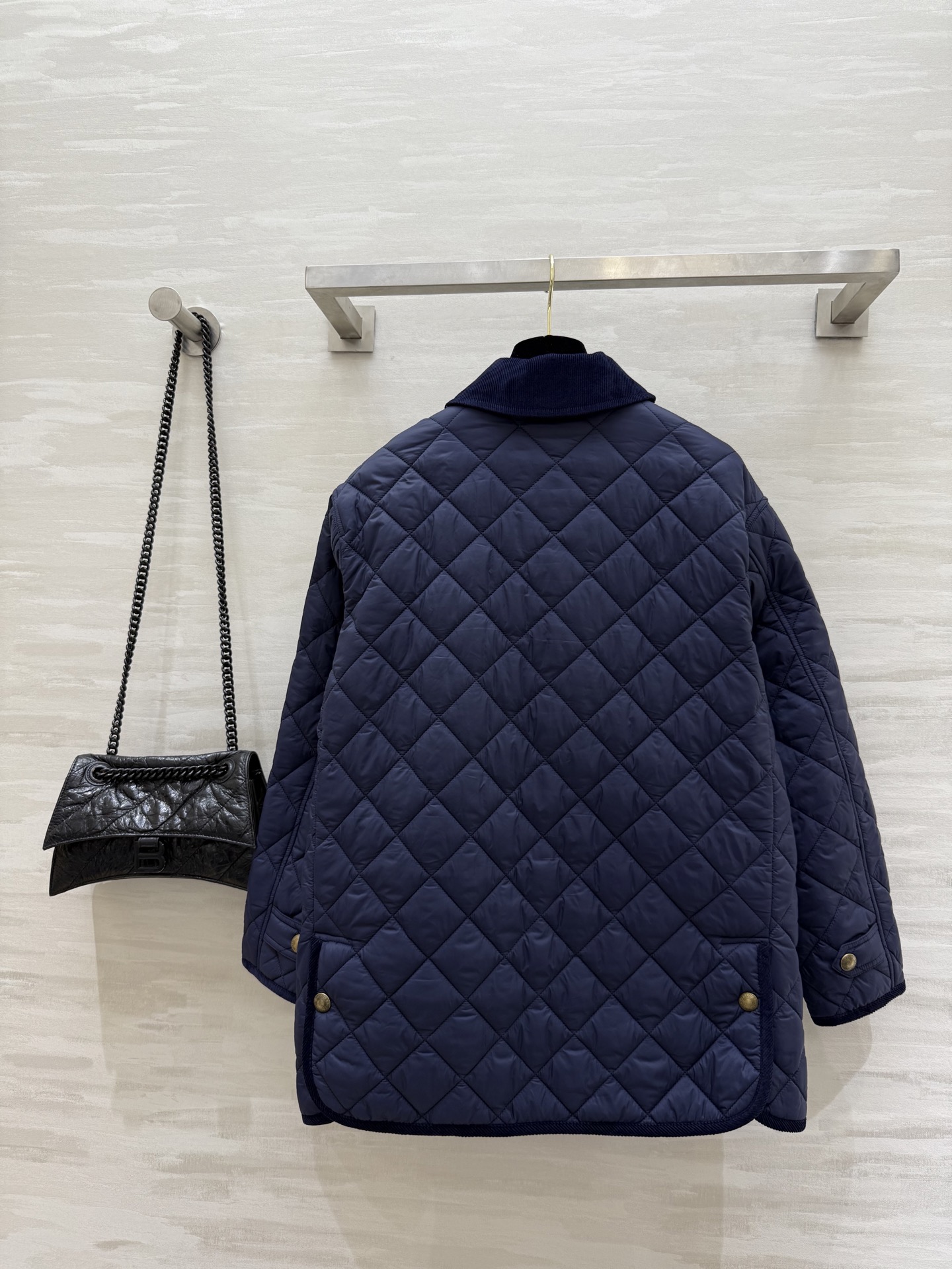 POLO RALPH LAUREN 470 ダイヤモンド柄 ライニング付き メンズ フリース コート ネイビー - 画像 9