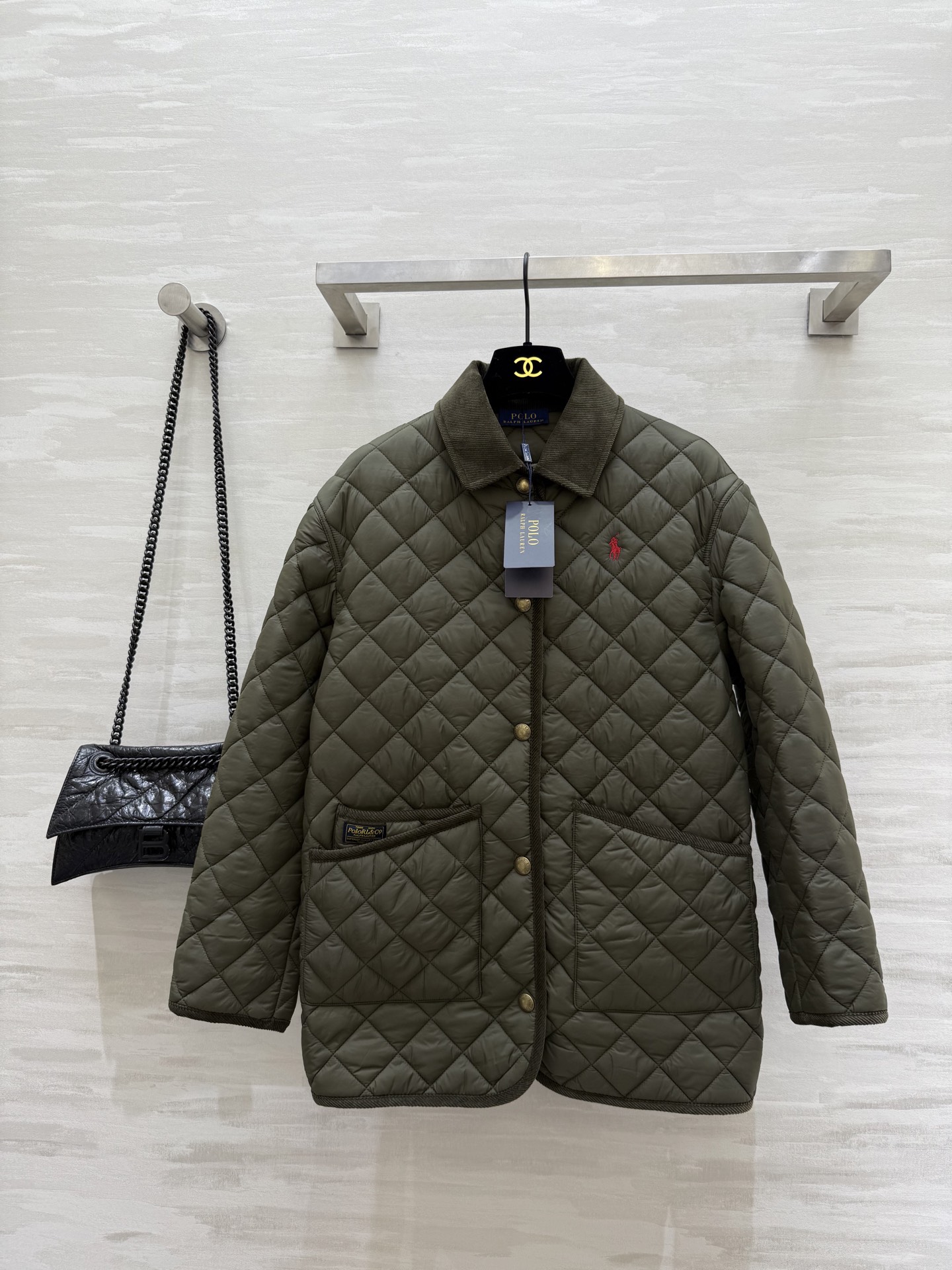 ラルフローレン 470 紳士 ダウンジャケット カーディガン ライトウェイト カーキ ライトダウン - 画像 1