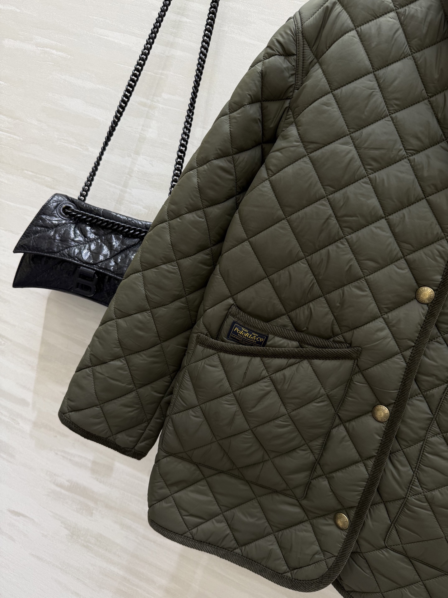 ラルフローレン 470 紳士 ダウンジャケット カーディガン ライトウェイト カーキ ライトダウン - 画像 4