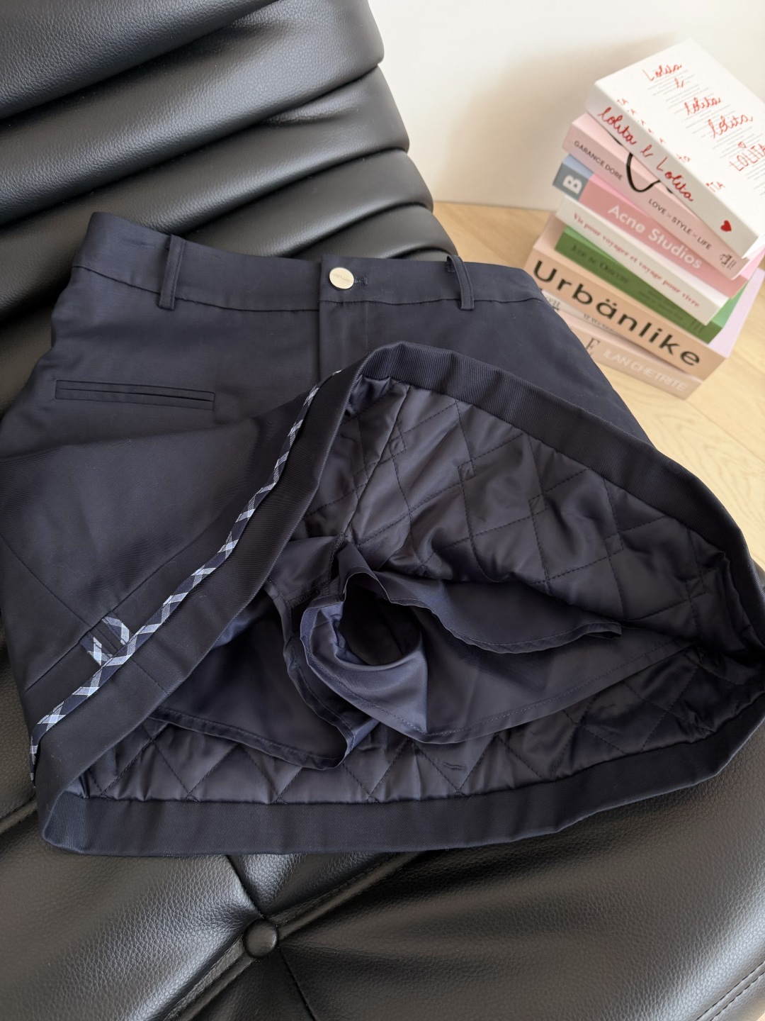 490 25秋冬 ミュウ系 グラデーション ミニスカート | 裏地綿入り 藏青色 3サイズ対応 - 画像 8