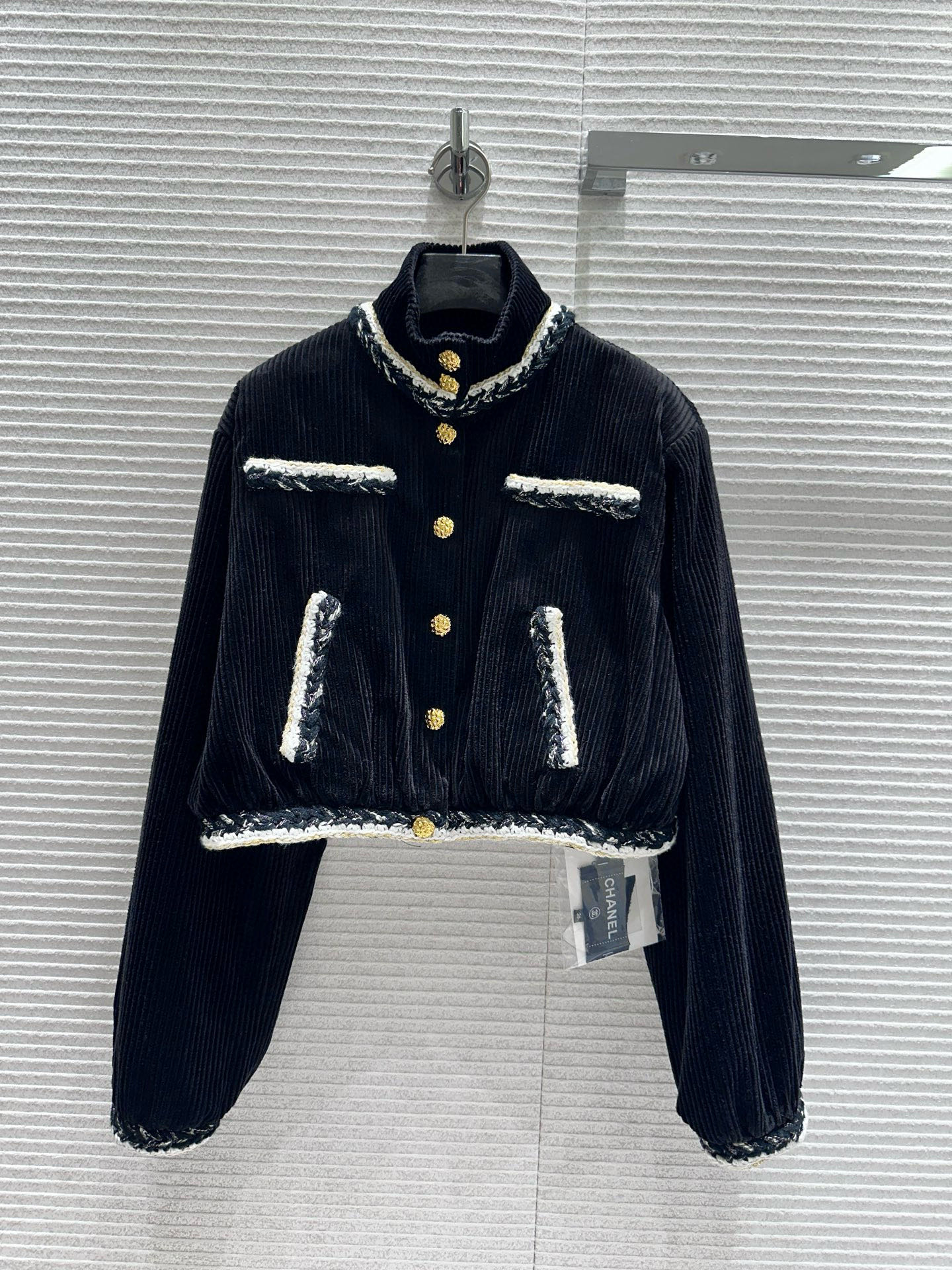 CHANEL 490 ライン 25K 36.38.40 ラウンドファスナー 黒 フランネル | 黒 白 毛糸 ボタン 裏地 花柄 オーダー 制作 - 画像 1