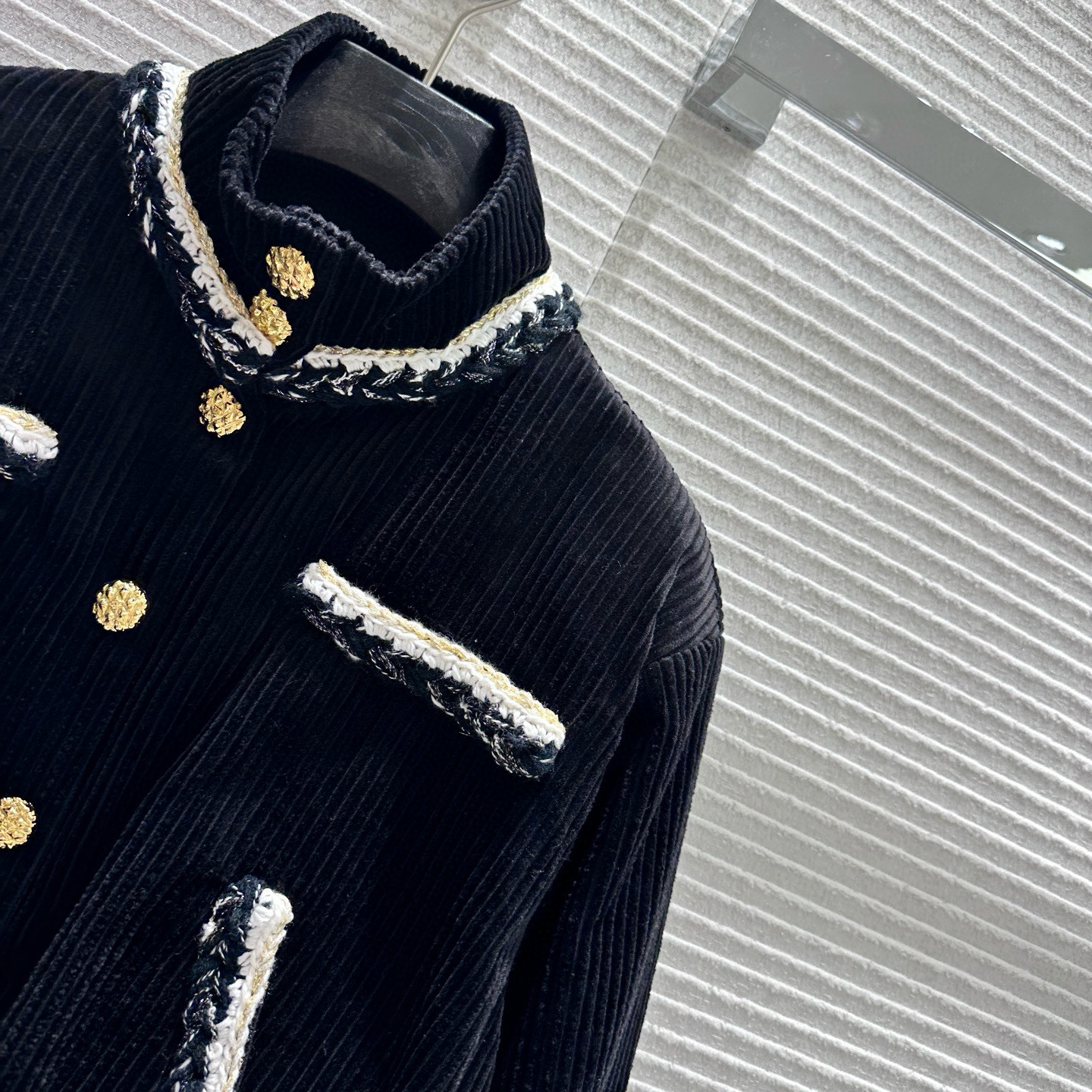 CHANEL 490 ライン 25K 36.38.40 ラウンドファスナー 黒 フランネル | 黒 白 毛糸 ボタン 裏地 花柄 オーダー 制作 - 画像 5