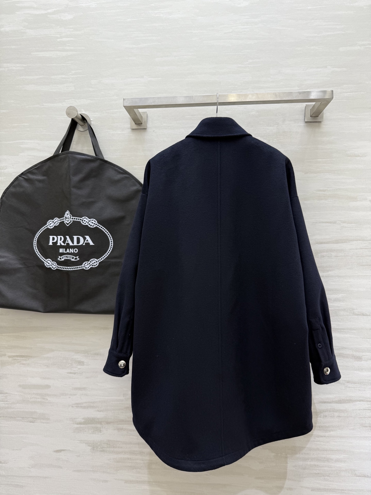 PRADA ニット メンズ 24FW 羊毛 ブルゾン ブラック - 画像 9