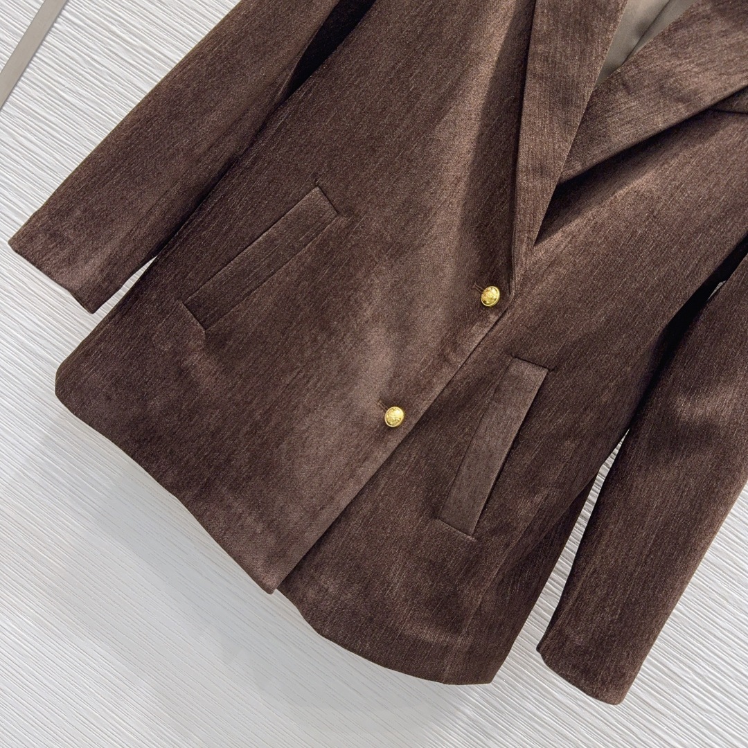CELINE 2025FW ブレザー スーツセット ブラウン CORDUROY - 画像 4