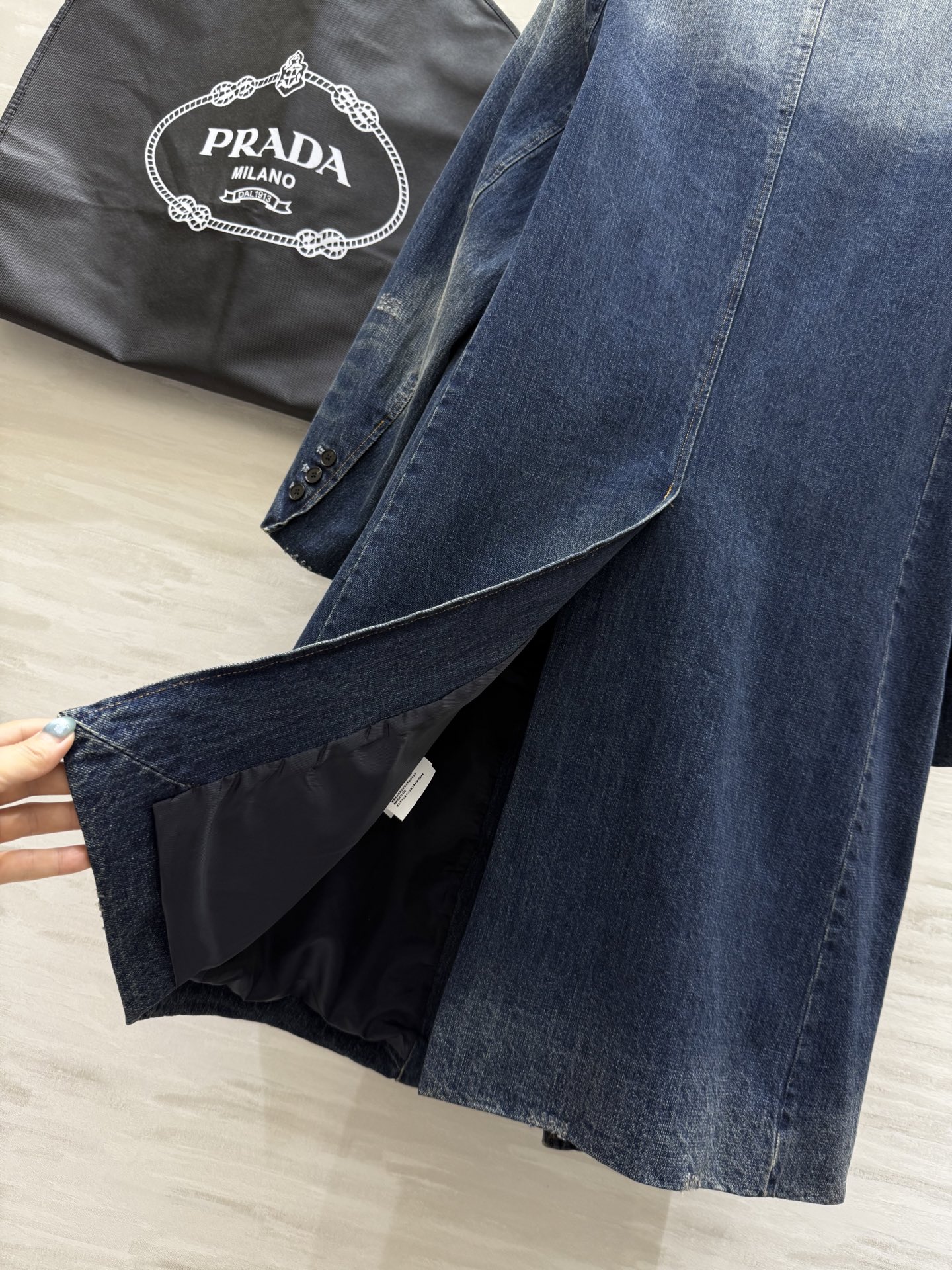 PRADA 530 Prad2FW シャツジャケット デニム 西装スタイル 3WAY | ブルー - 画像 6