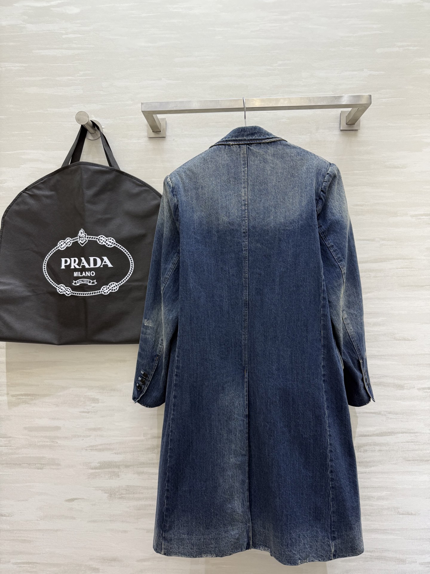 PRADA 530 Prad2FW シャツジャケット デニム 西装スタイル 3WAY | ブルー - 画像 9