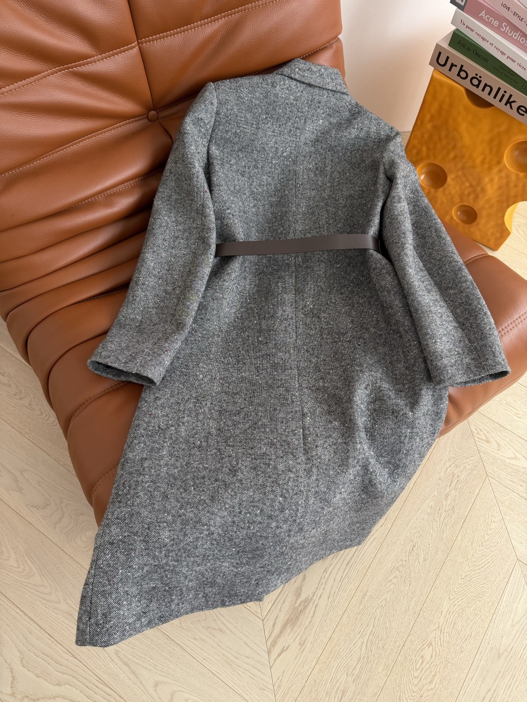 530 ロングコート ダブルブレスト 腰ベルト付き ブラック ワイドウエスト ブラック ワイドウエスト ロングコート 4000 - 画像 9