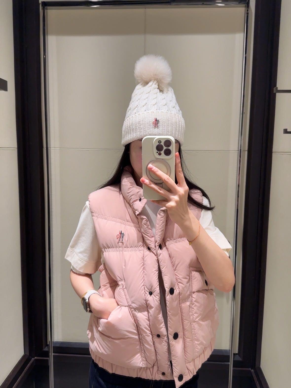 Monler 550 メンズ フリースパッド ピンク|白鵝絨|SML - 画像 4